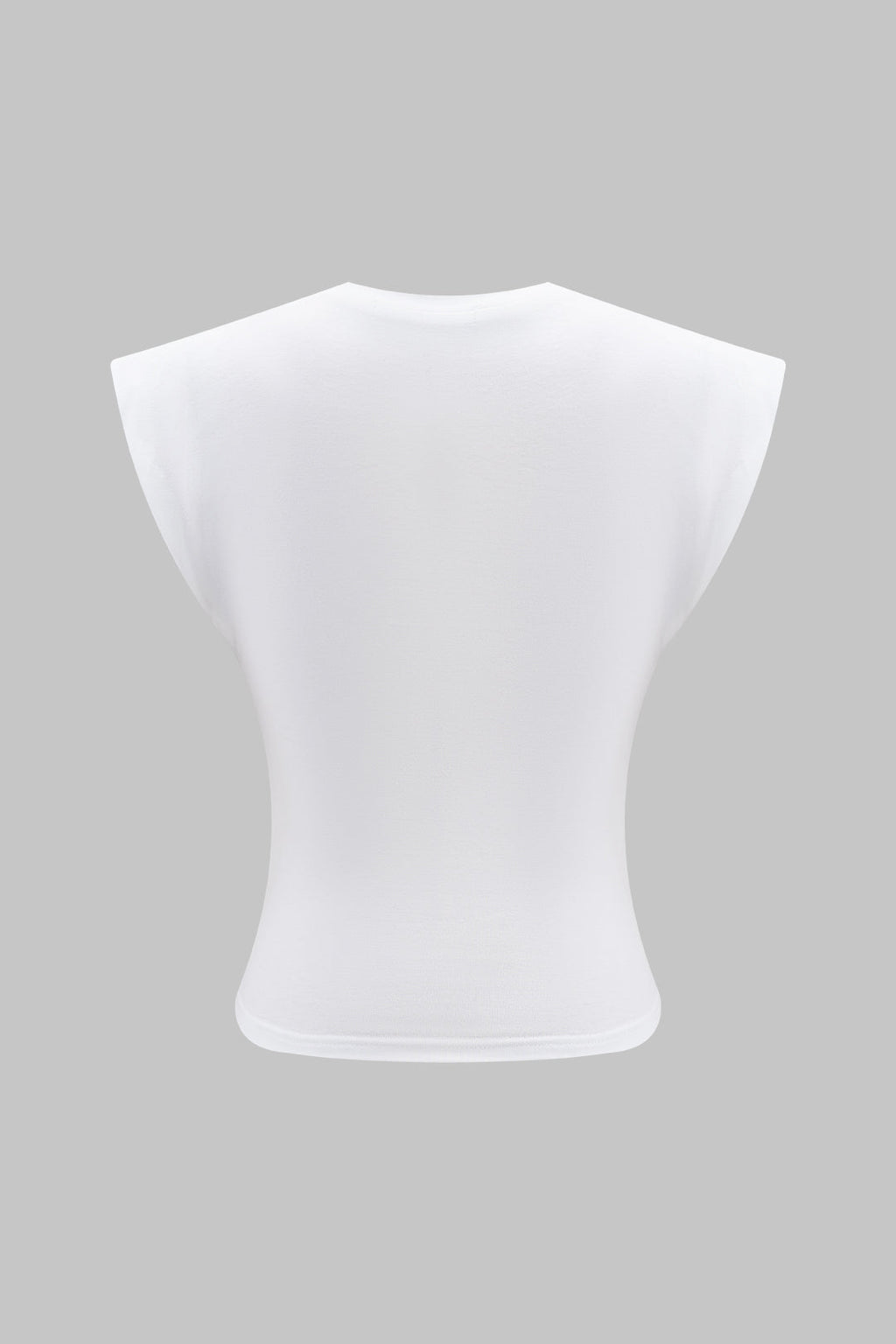Camiseta De Algodón A Canalé Con Cuello Redondo Liso Diario