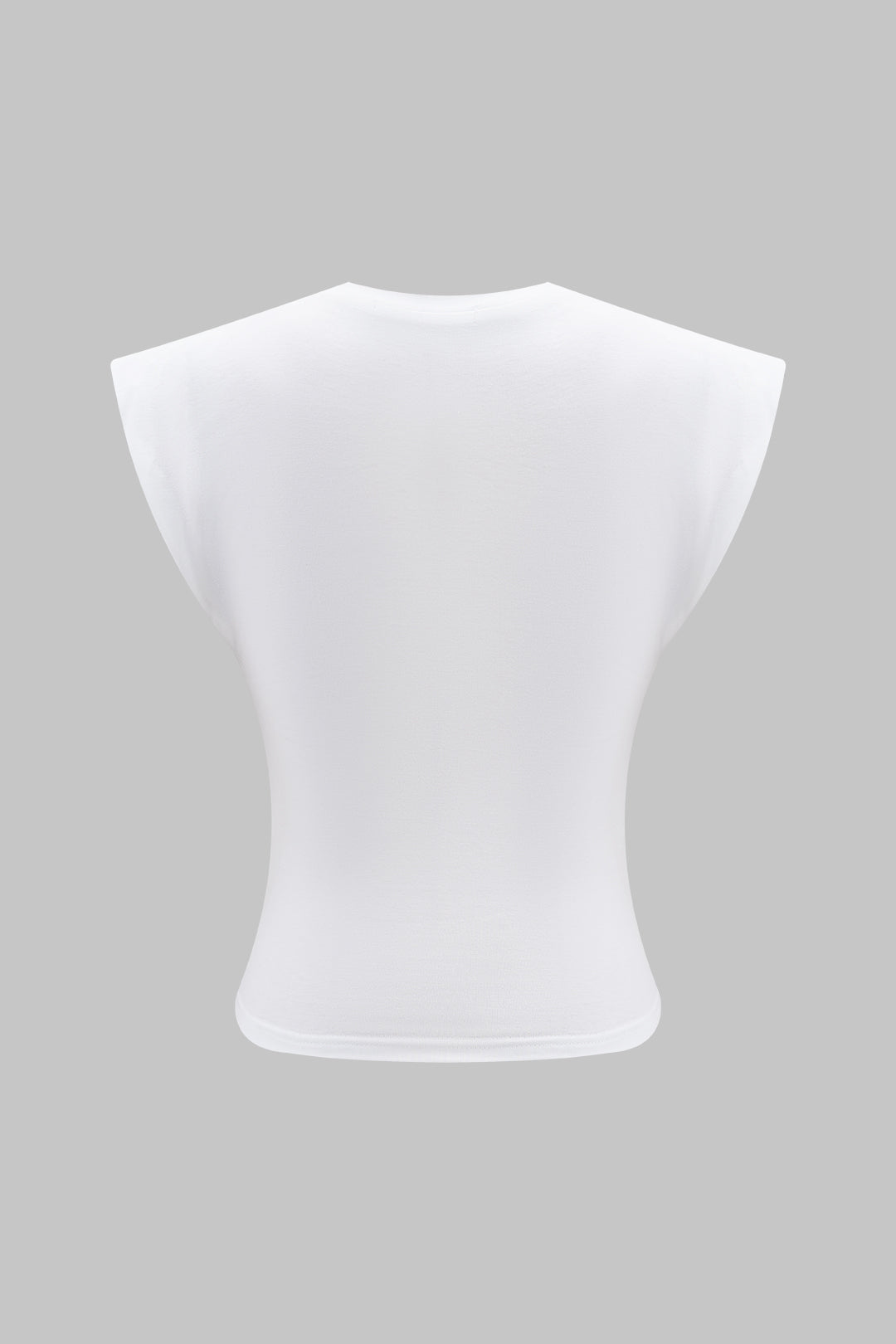 Camiseta De Algodón A Canalé Con Cuello Redondo Liso Diario