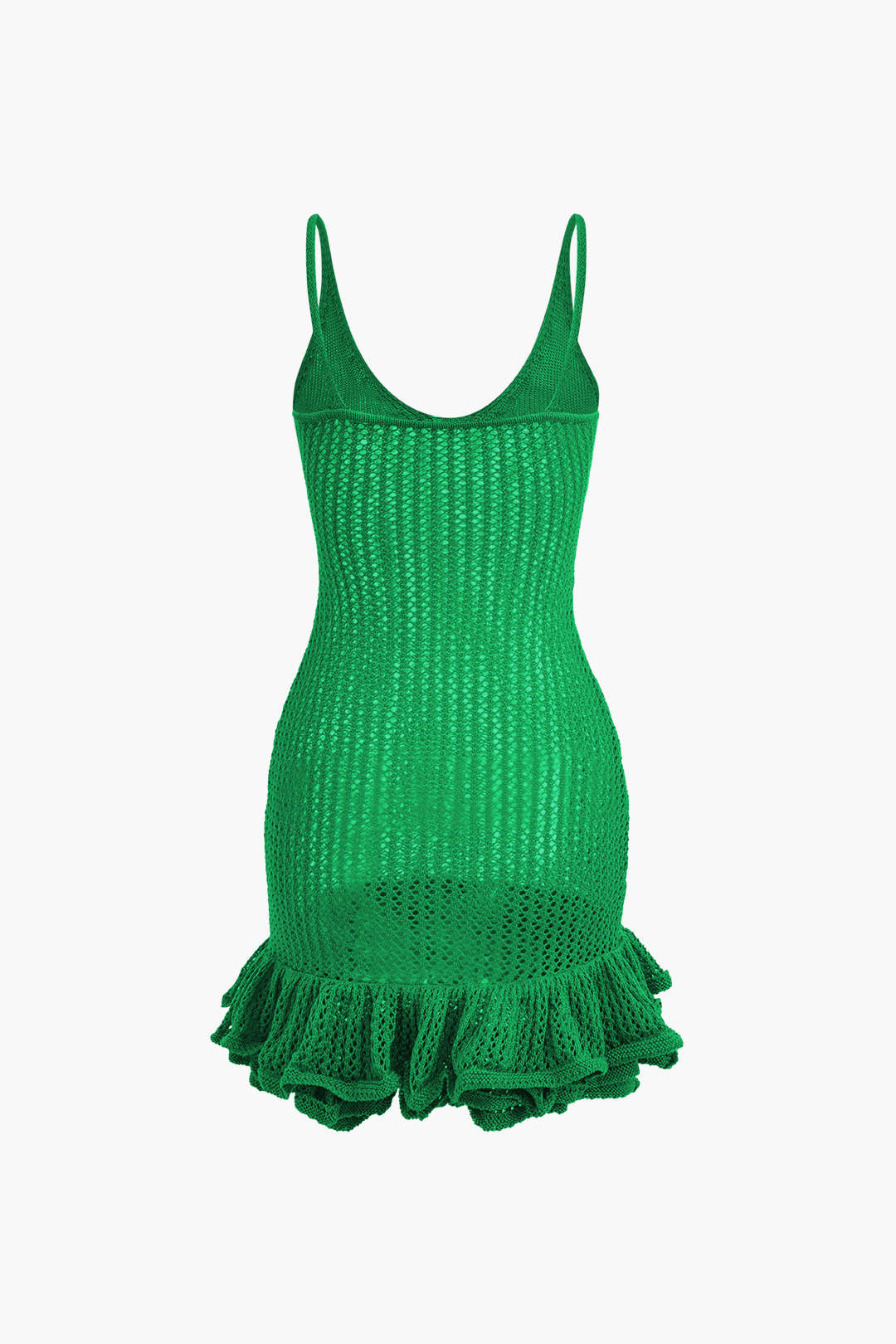Vestido Mini Con Costuras Abiertas Y Volantes Delicados