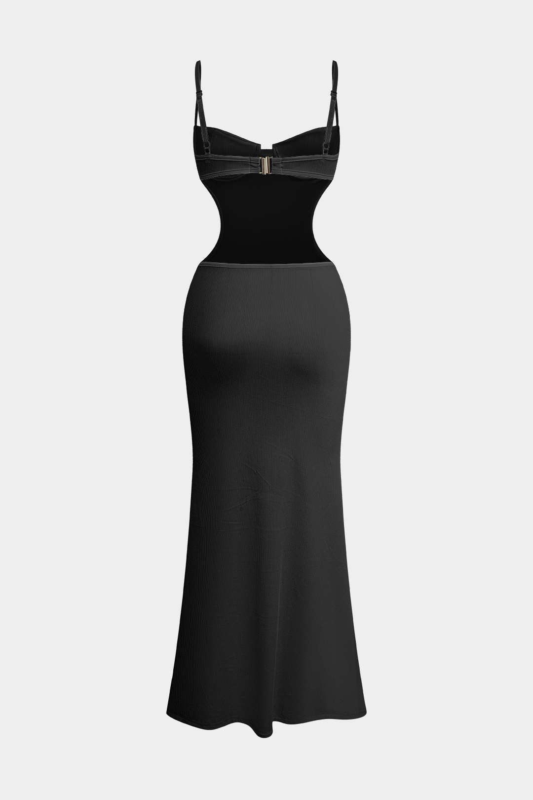 Vestido De Noche Sin Espalda Con Bustier Cuello Barco