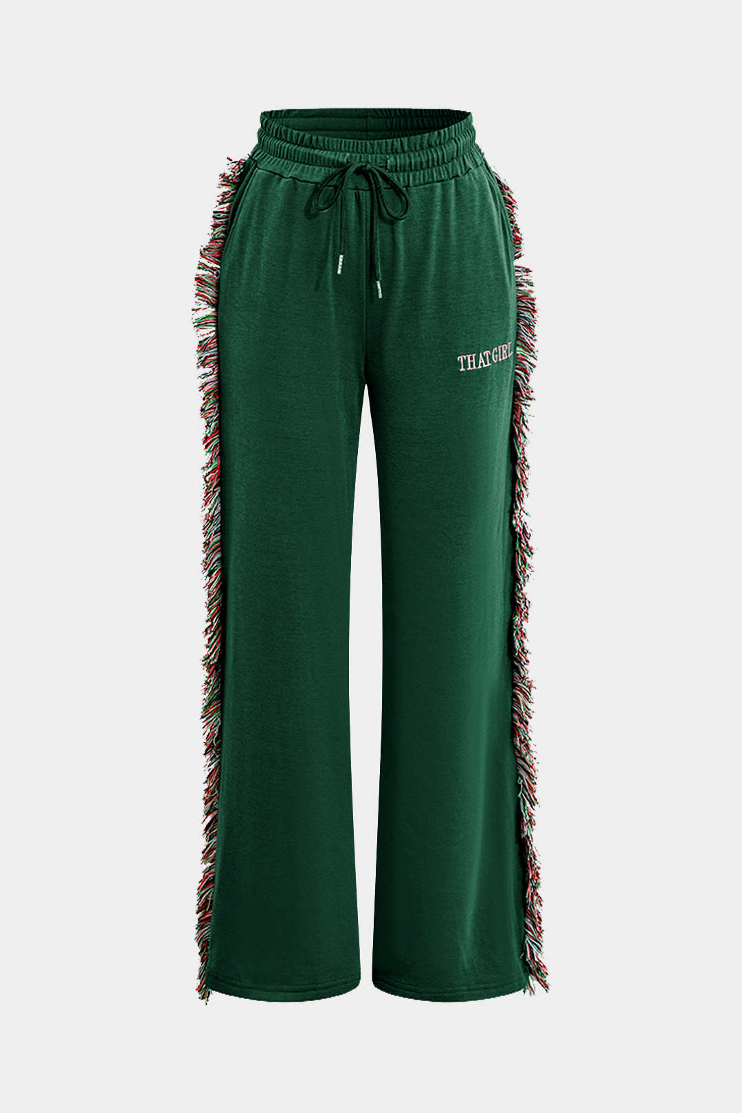 Conjunto Dos Piezas Camiseta Impresa Pantalones con Borlas