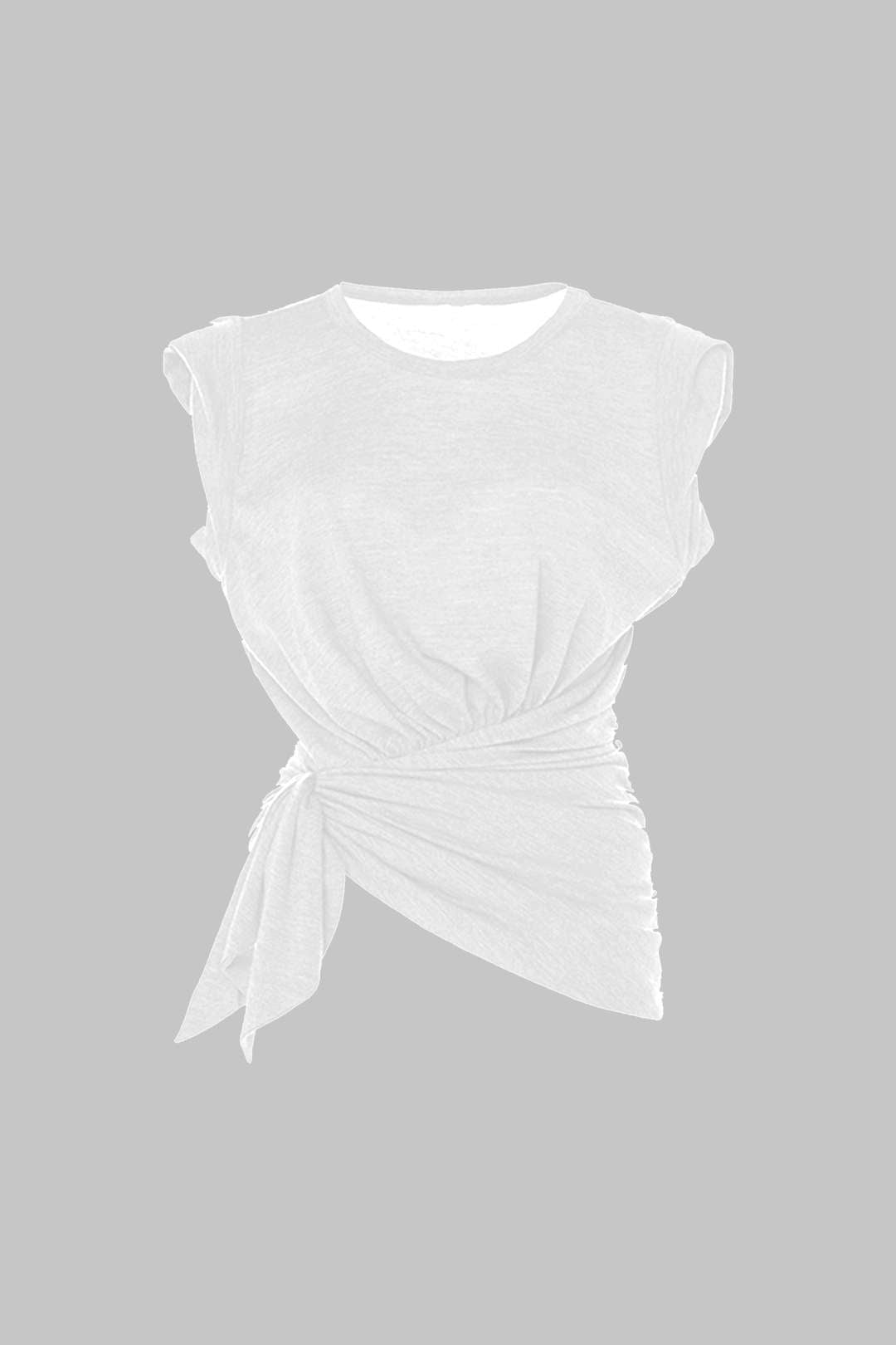 Camiseta Con Detalle Asimétrico Fruncido Y Elegante Moderna