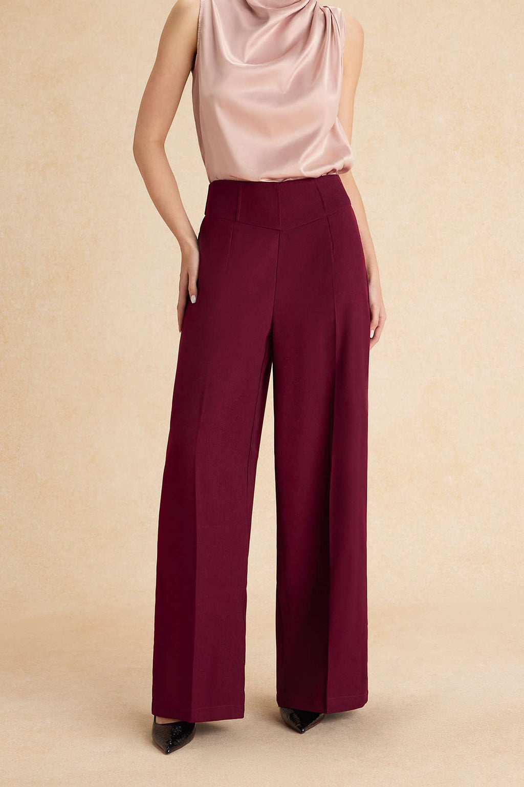 Pantalones De Cintura Alta Anchos Para Mujer Casual Diario