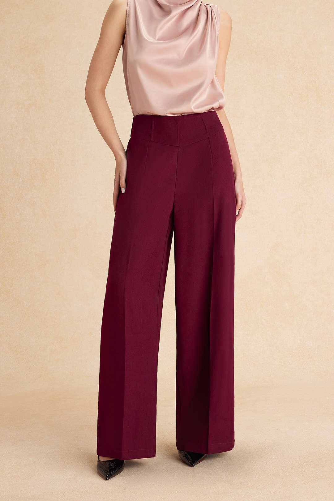 Pantalones De Cintura Alta Anchos Para Mujer Casual Diario