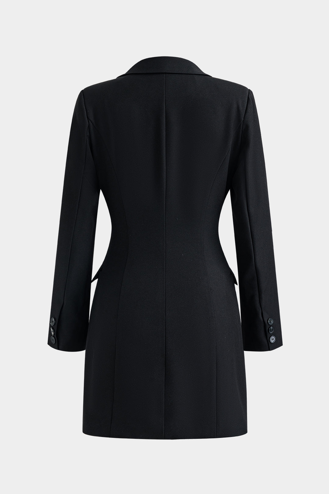 Vestido Mini de Manga Larga con Escote en V y Bolsillos