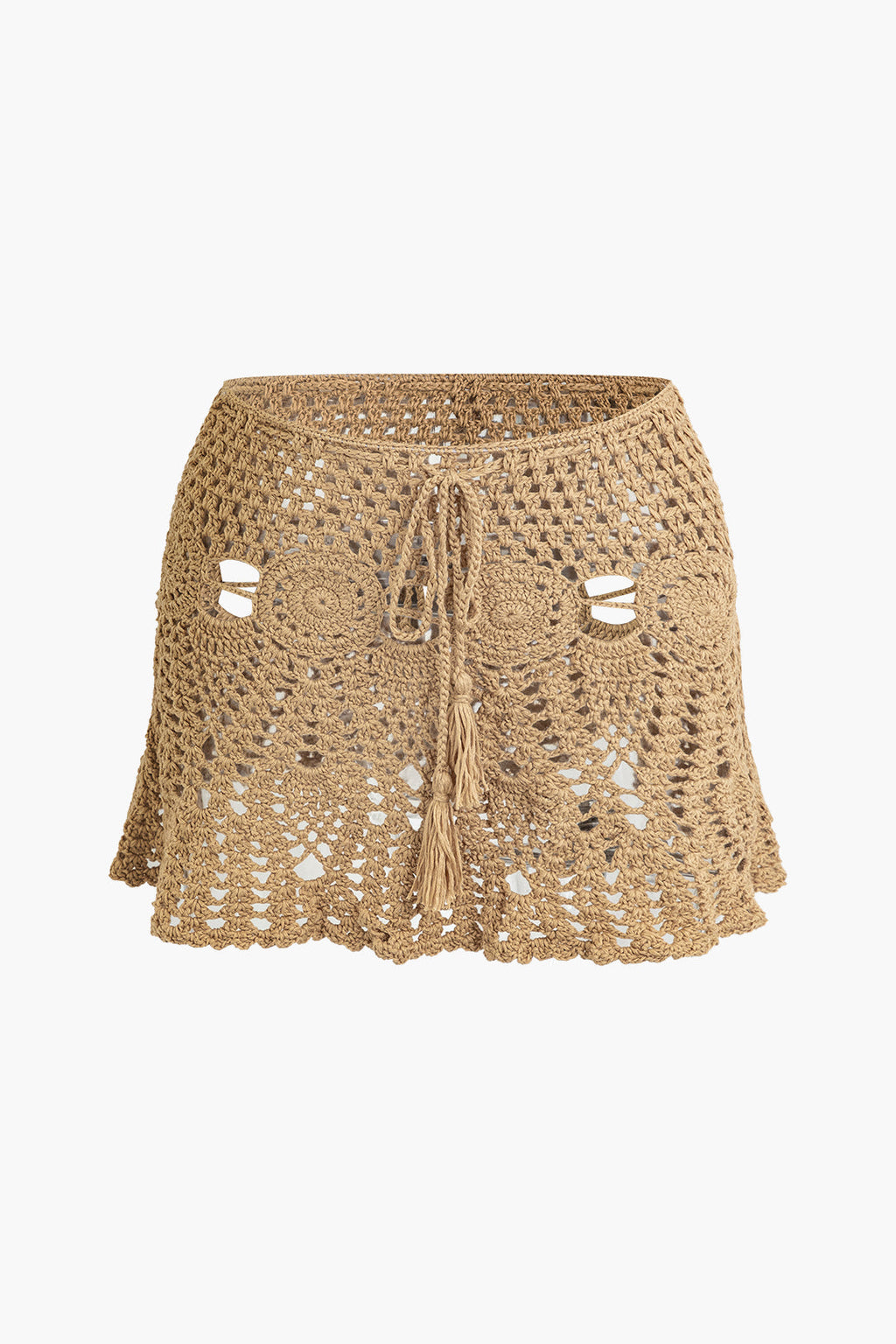 Conjunto Dos Piezas Ganchillo Halter Top Y Falda Mini