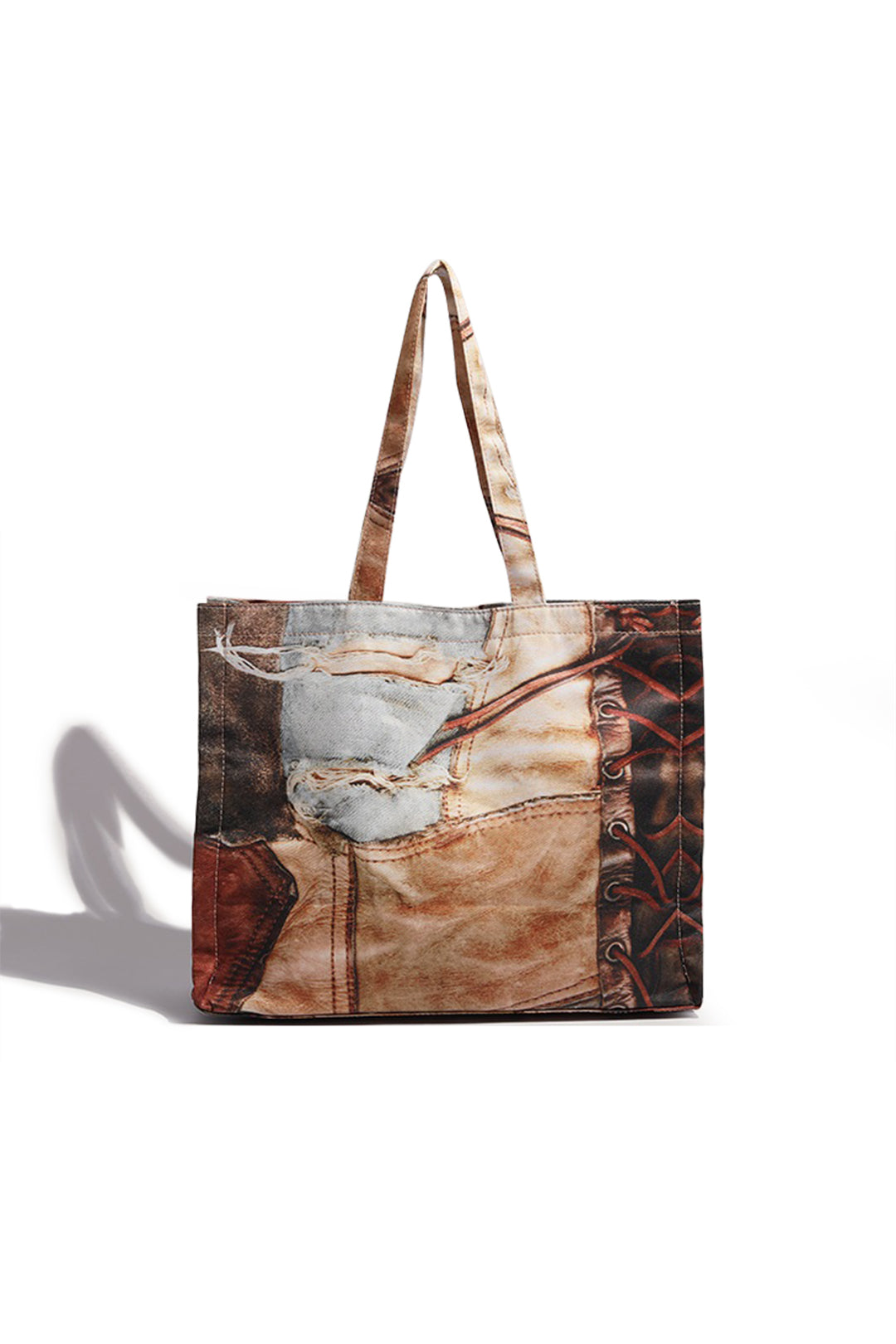 Bolso Tote De Patrón Abstracto Con Silueta Moderna