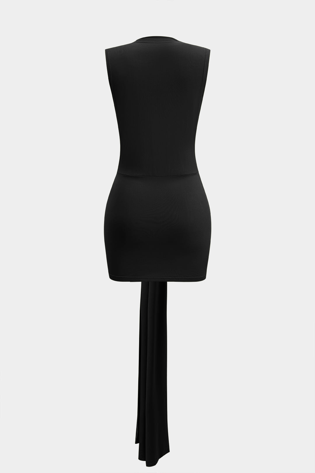 Vestido Mini Sin Mangas Con Volantes Y Detalles Metálicos