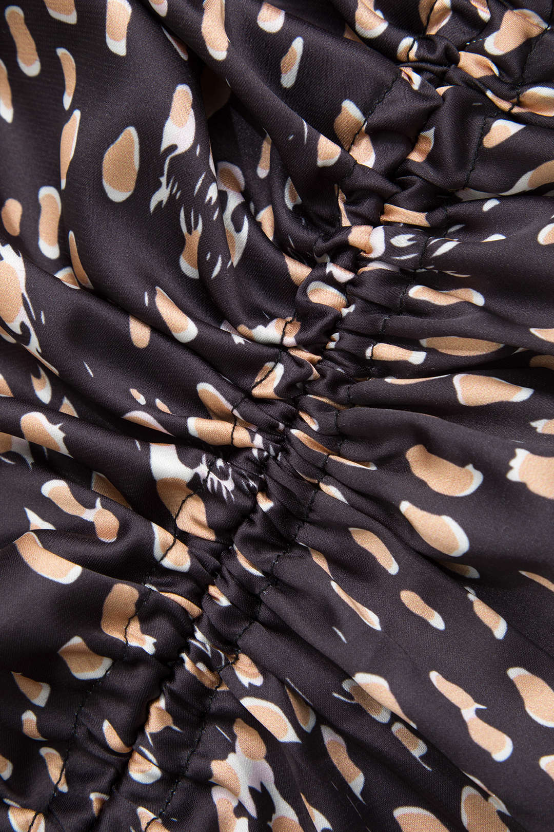 Falda Midi Leopardo Con Cinturón Lazo Y Abertura Frontal