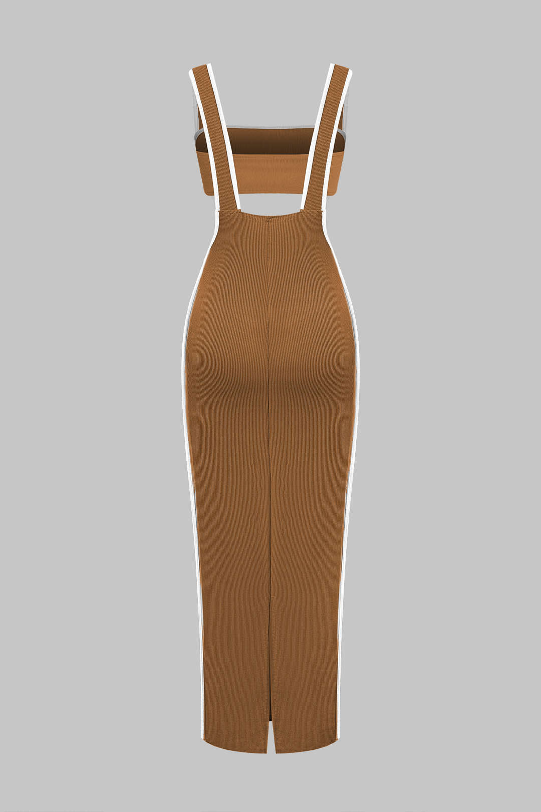 Conjunto Dos Piezas Tubo Salopette Vestido Borde Contraste