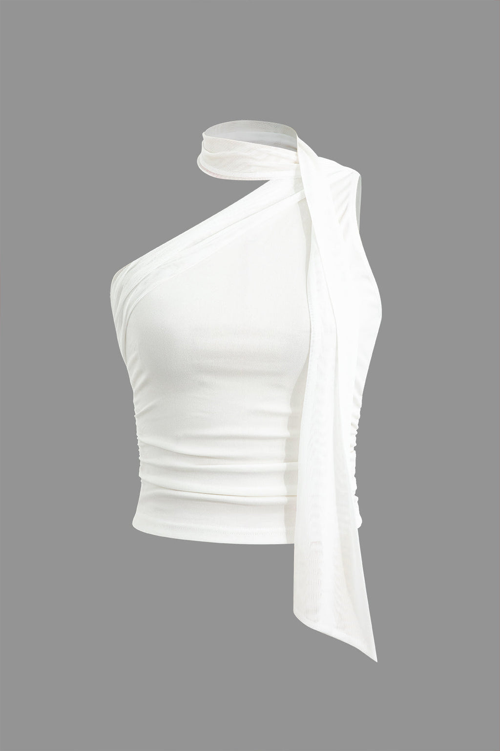 Top Elegante de un Hombro con Detalle de Chal para Diario