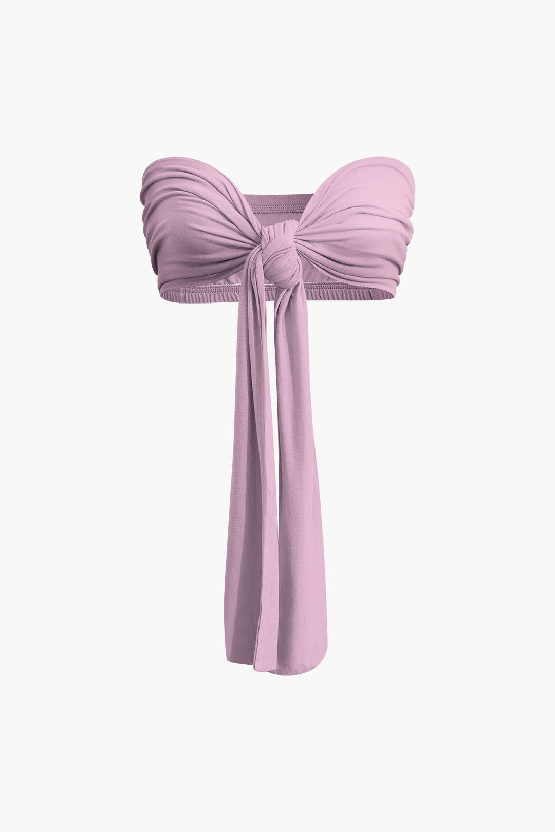 Top Tubo Con Lazo Delantero Y Volantes Y Pantalones Palazzo