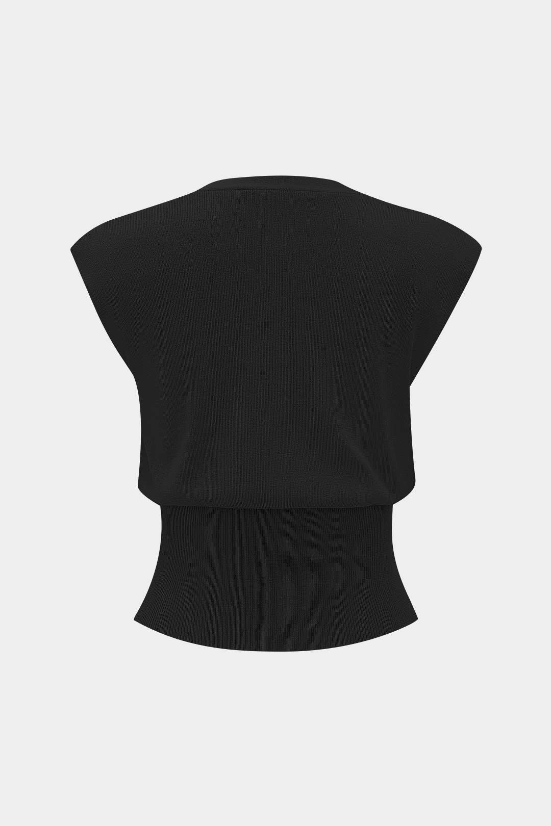 Blusa De Punto Sin Mangas Con Botones Silueta Elegante
