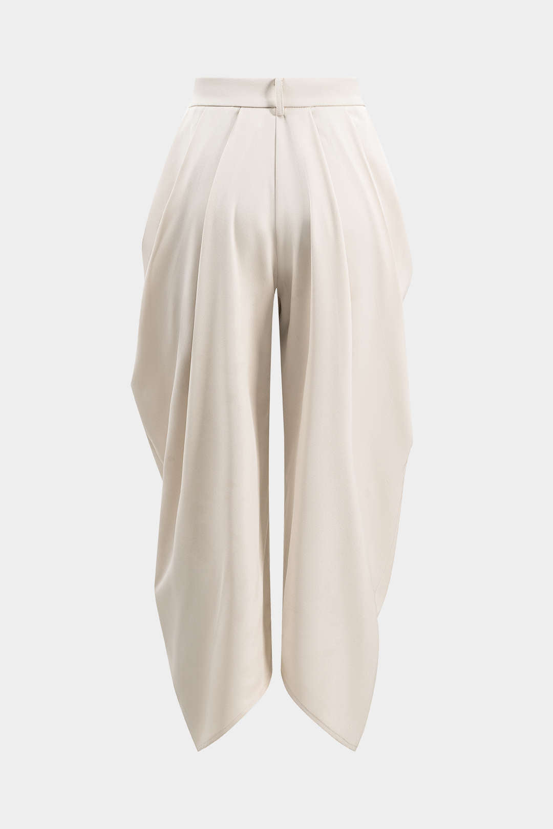 Pantalones Rectos Para Mujer Con Volante Y Drapado Brillante