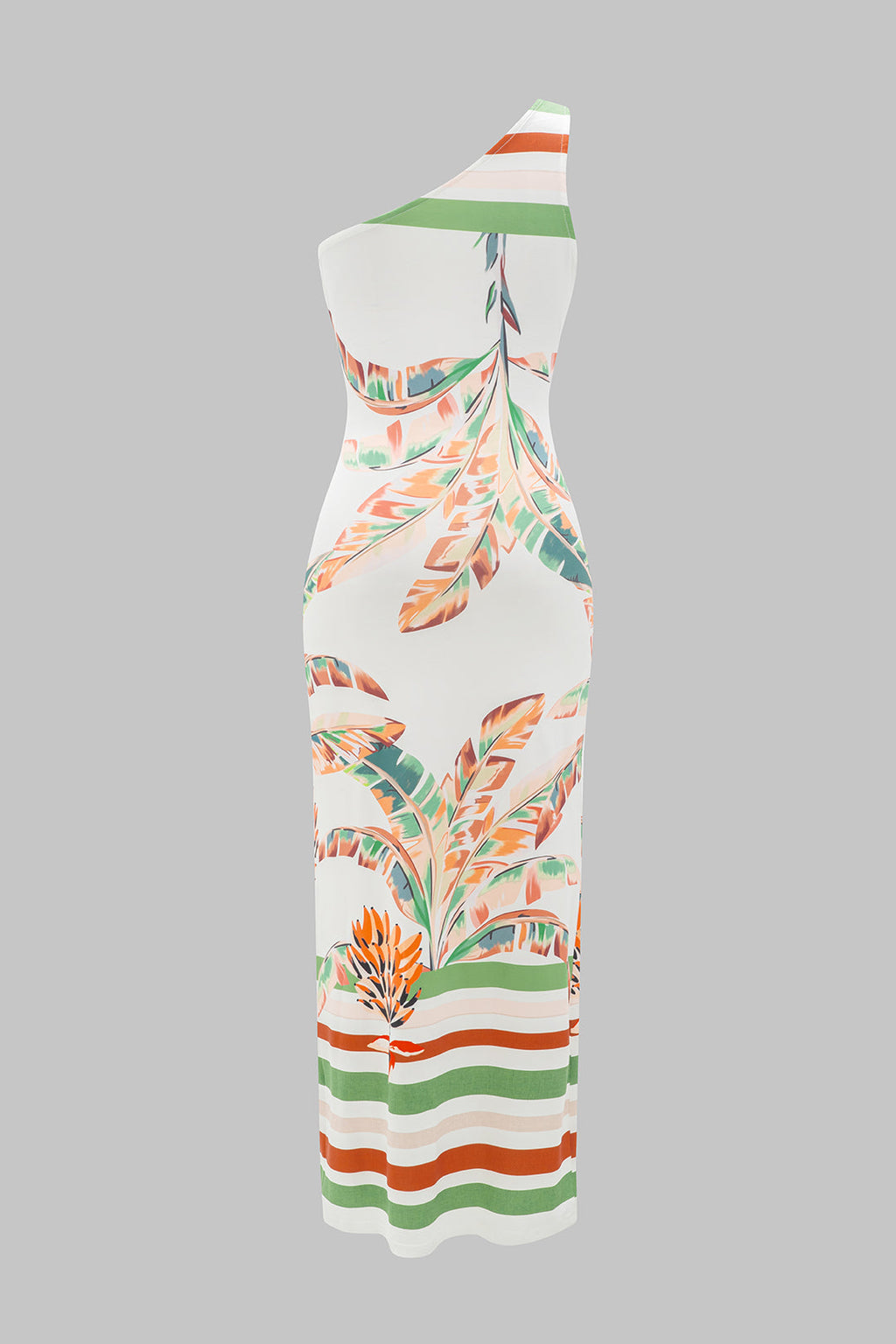 Vestido Midi Floral Sin Mangas Recortes De Hombros Rendija