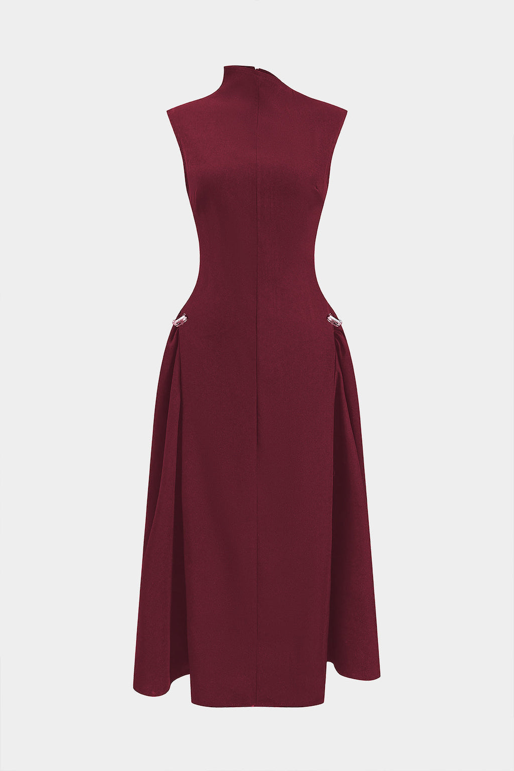 Vestido Maxi Strapless Con Detalle Cierre Metálico