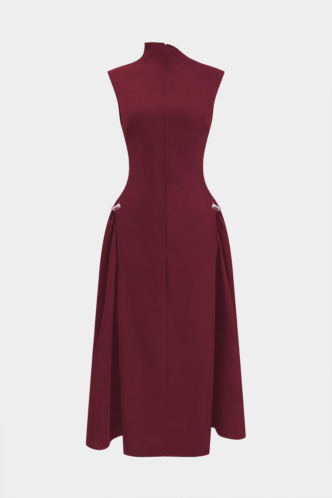 Vestido Maxi Strapless Con Detalle Cierre Metálico
