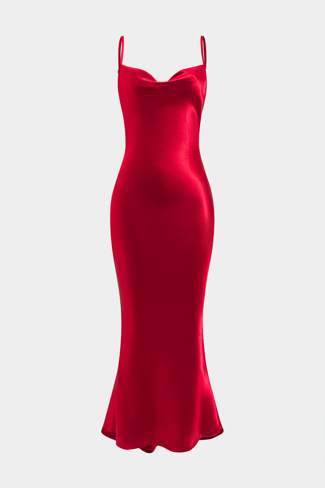 Vestido Midi Satén Con Espalda Abierta Y Silueta Femenina