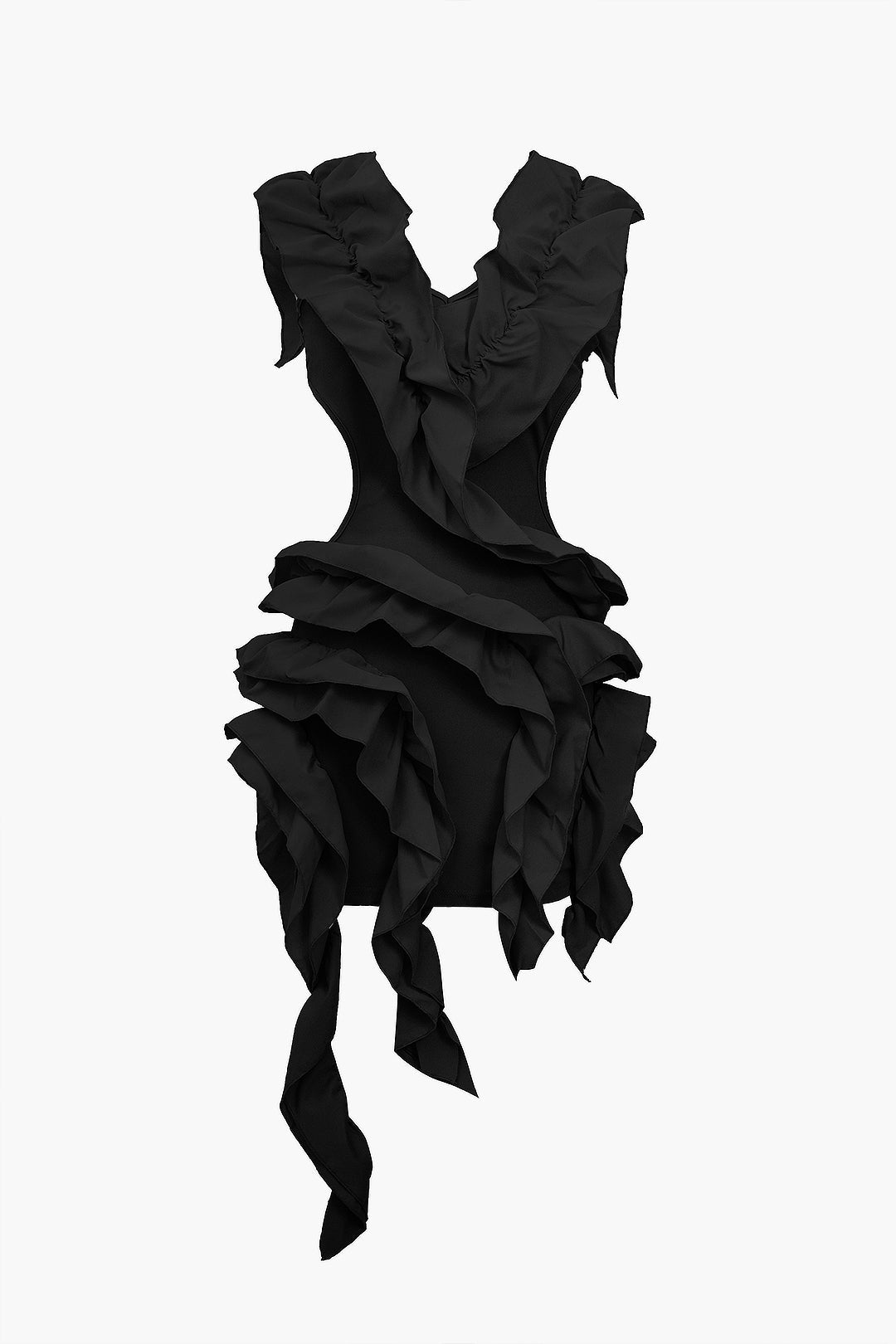 Vestido Midi Con Detalles Plisados Y Espalda Cubierta