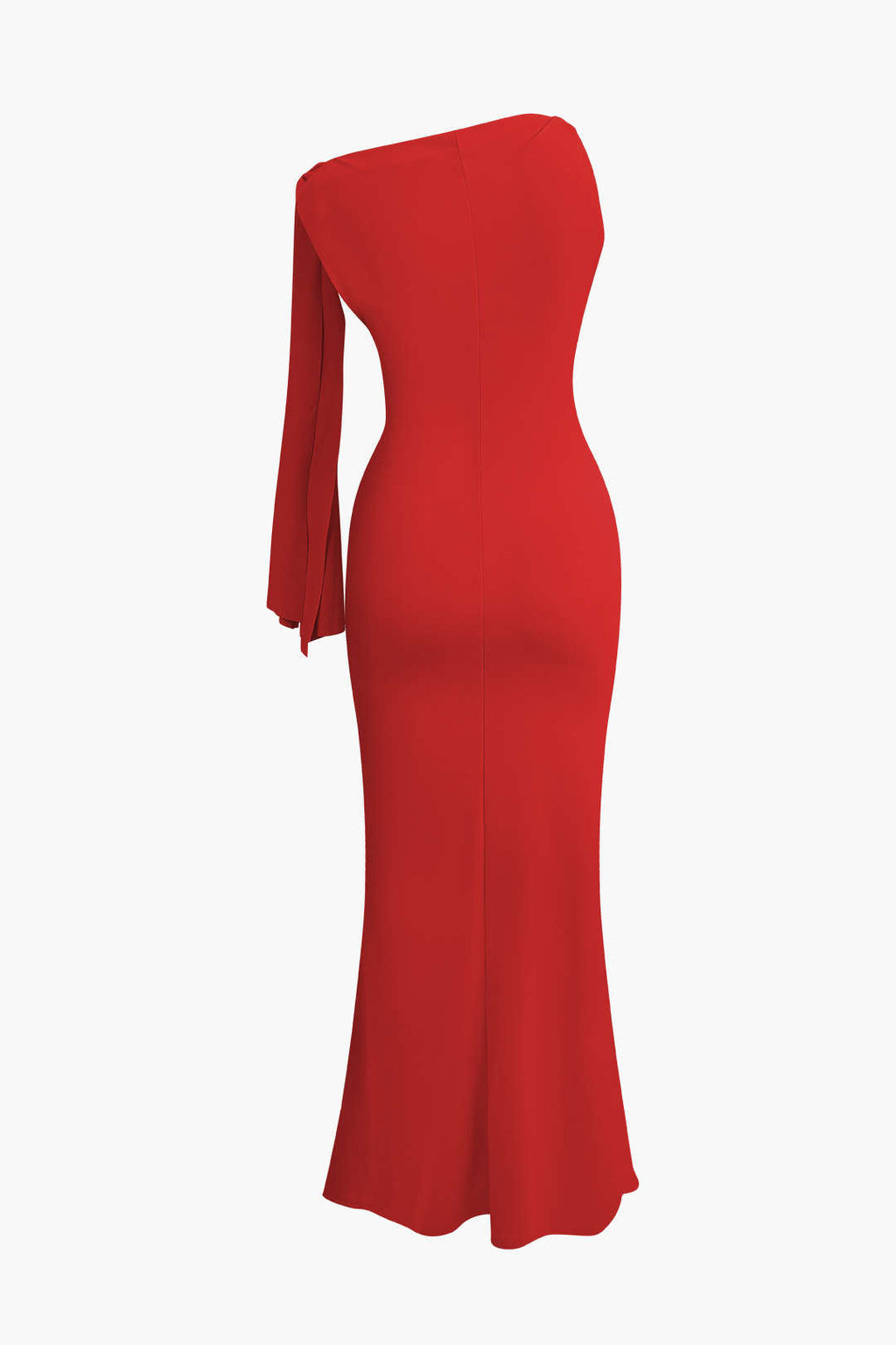 Vestido Maxi Sirena Asimétrico Con Nudo Elegante Lujo