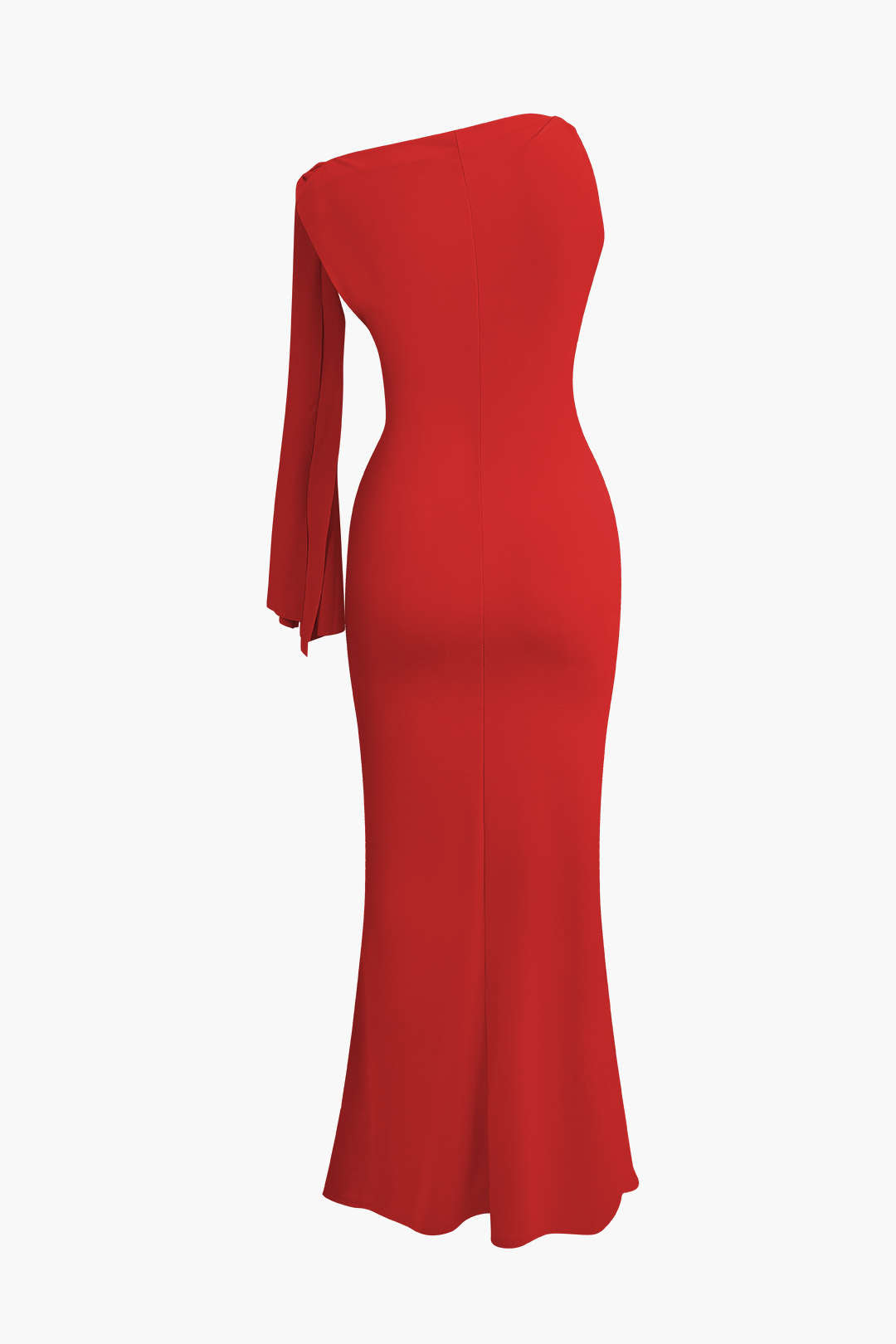 Vestido Maxi Sirena Asimétrico Con Nudo Elegante Lujo