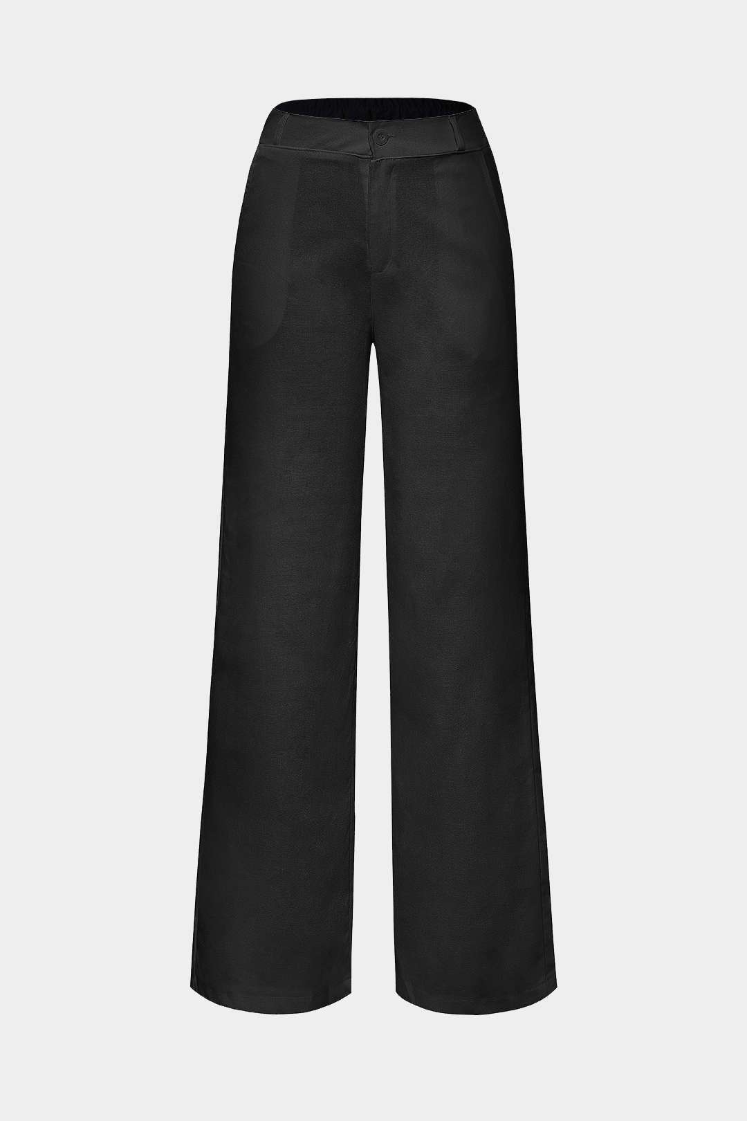 Pantalones Rectos De Mezcla De Lino Para Diario Cotidiano