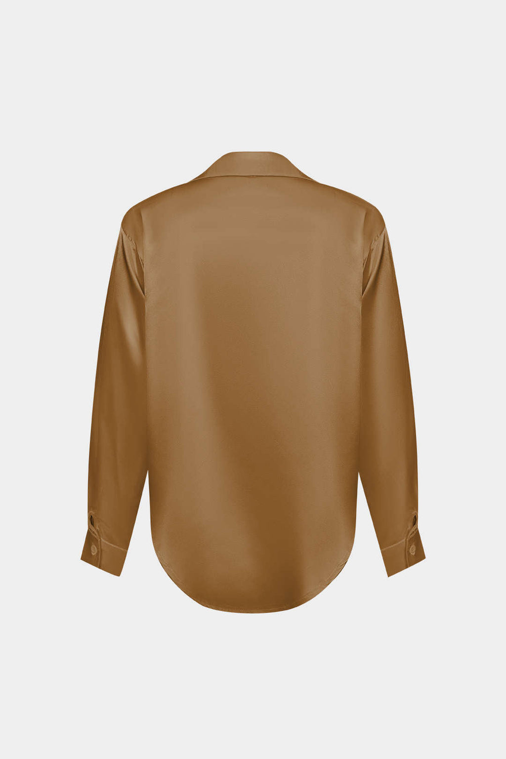 Camisa Satinada De Manga Larga Con Silueta Elegante