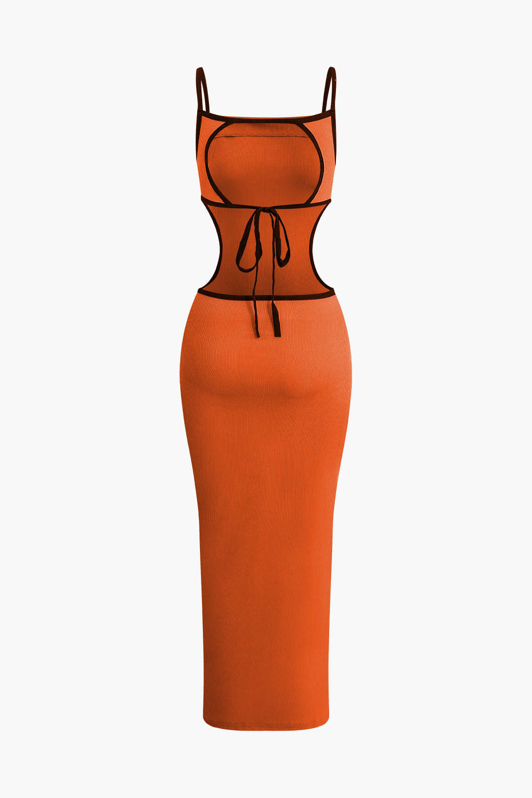 Vestido Maxi Con Espalda Abierta Contrastante Para Noche