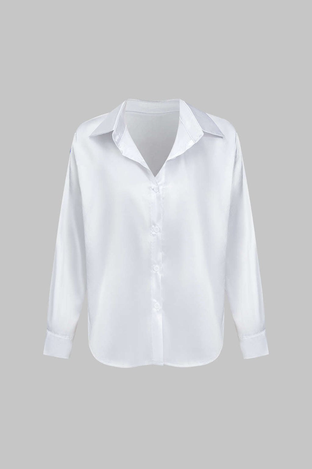 Camisa Satinada De Manga Larga Con Silueta Elegante