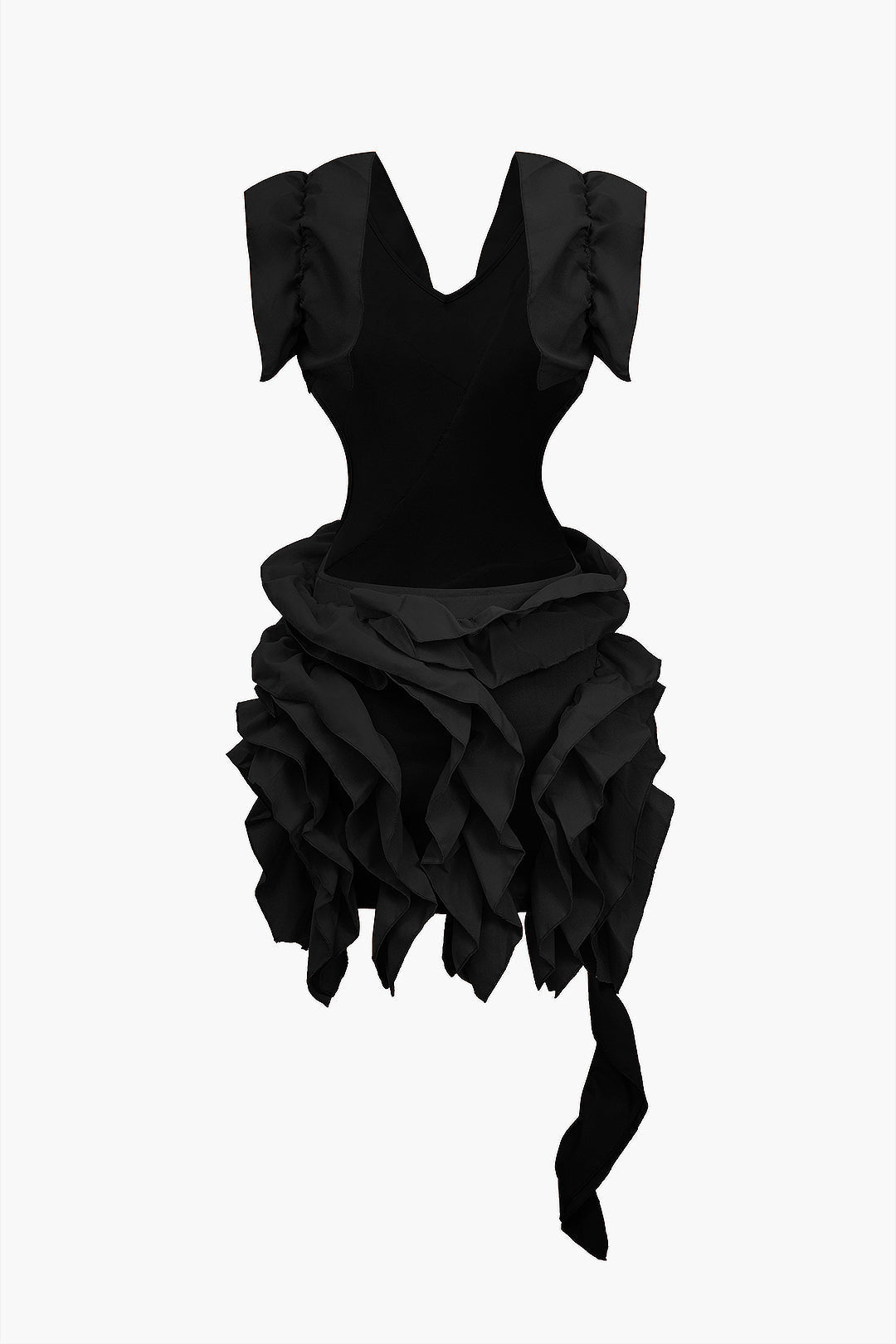 Vestido Midi Con Detalles Plisados Y Espalda Cubierta