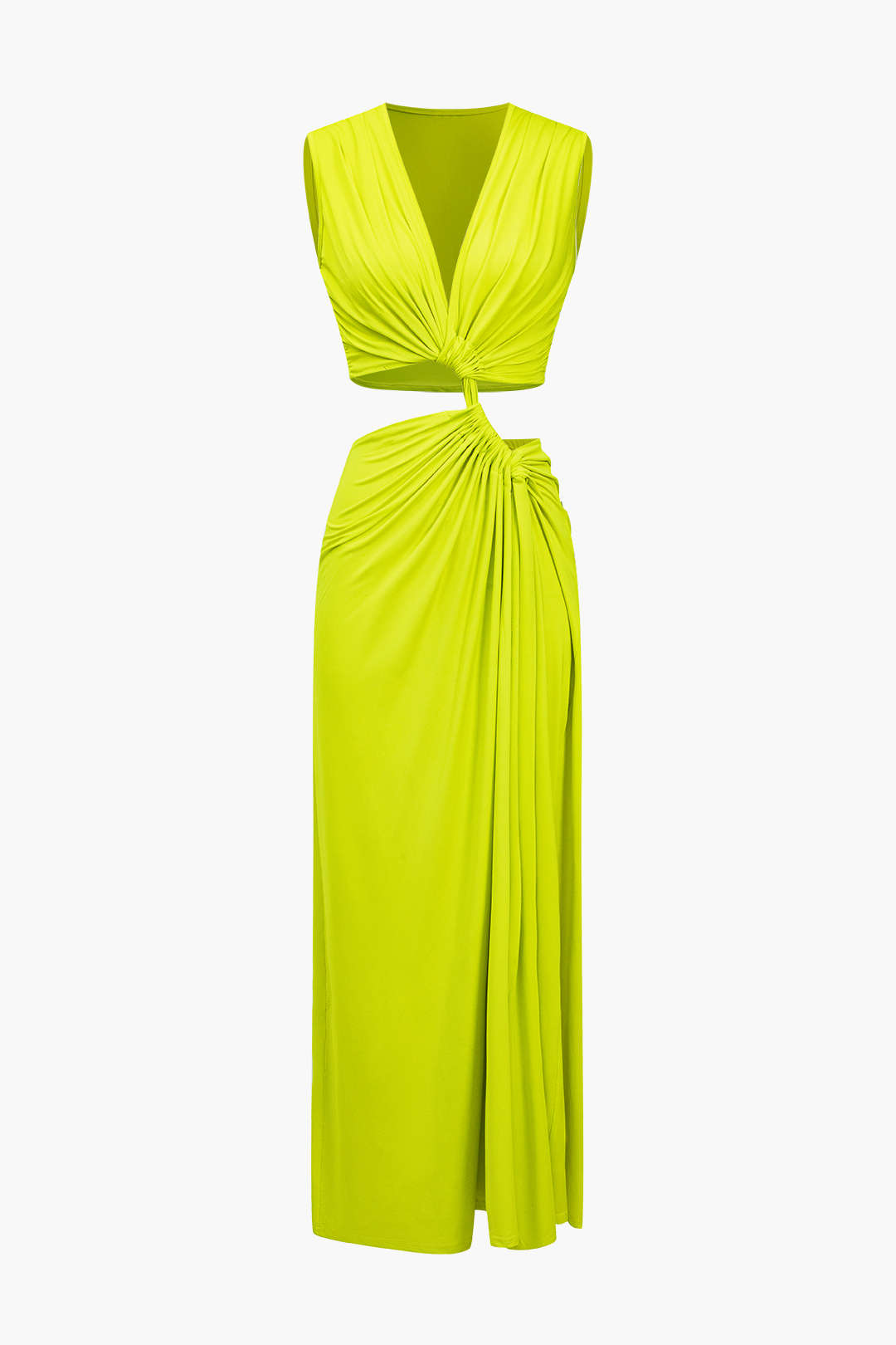 Vestido Midi Elegante Sin Mangas Con Espalda Twist