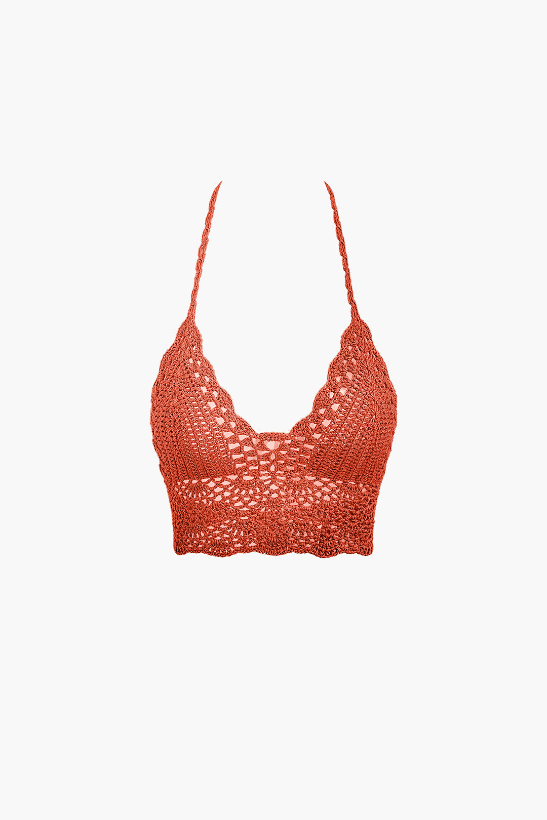 Conjunto Dos Piezas Ganchillo Halter Top Y Falda Mini