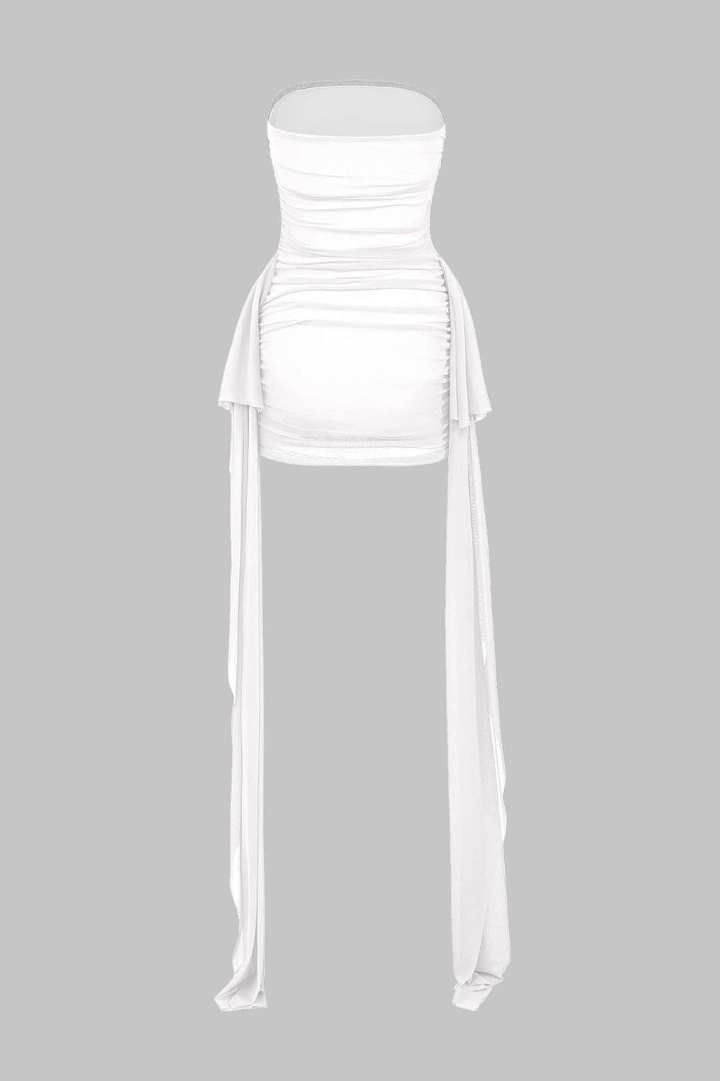 Vestido Mini Sin Tirantes Con Textura De Malla Elegante