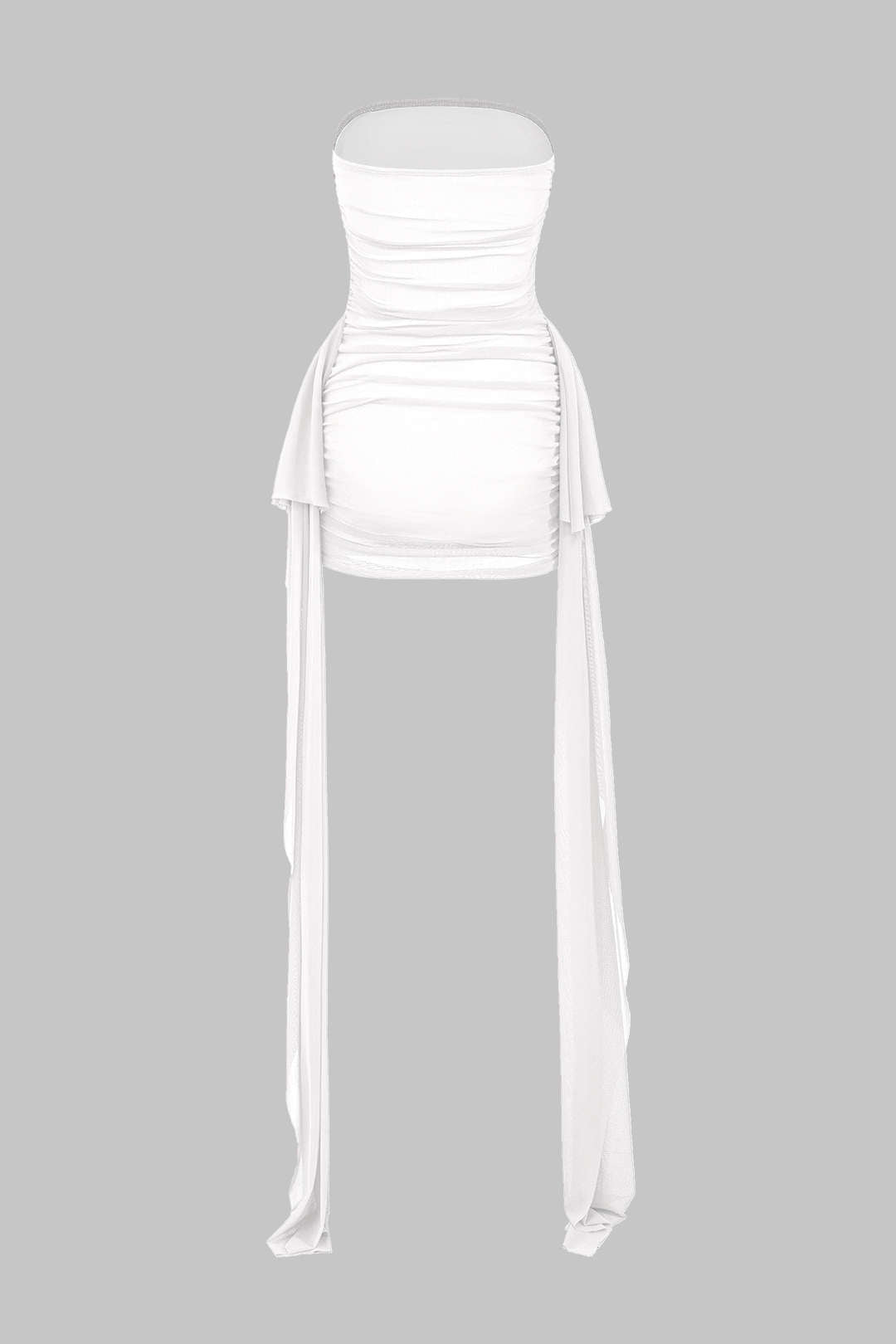 Vestido Mini Sin Tirantes Con Textura De Malla Elegante