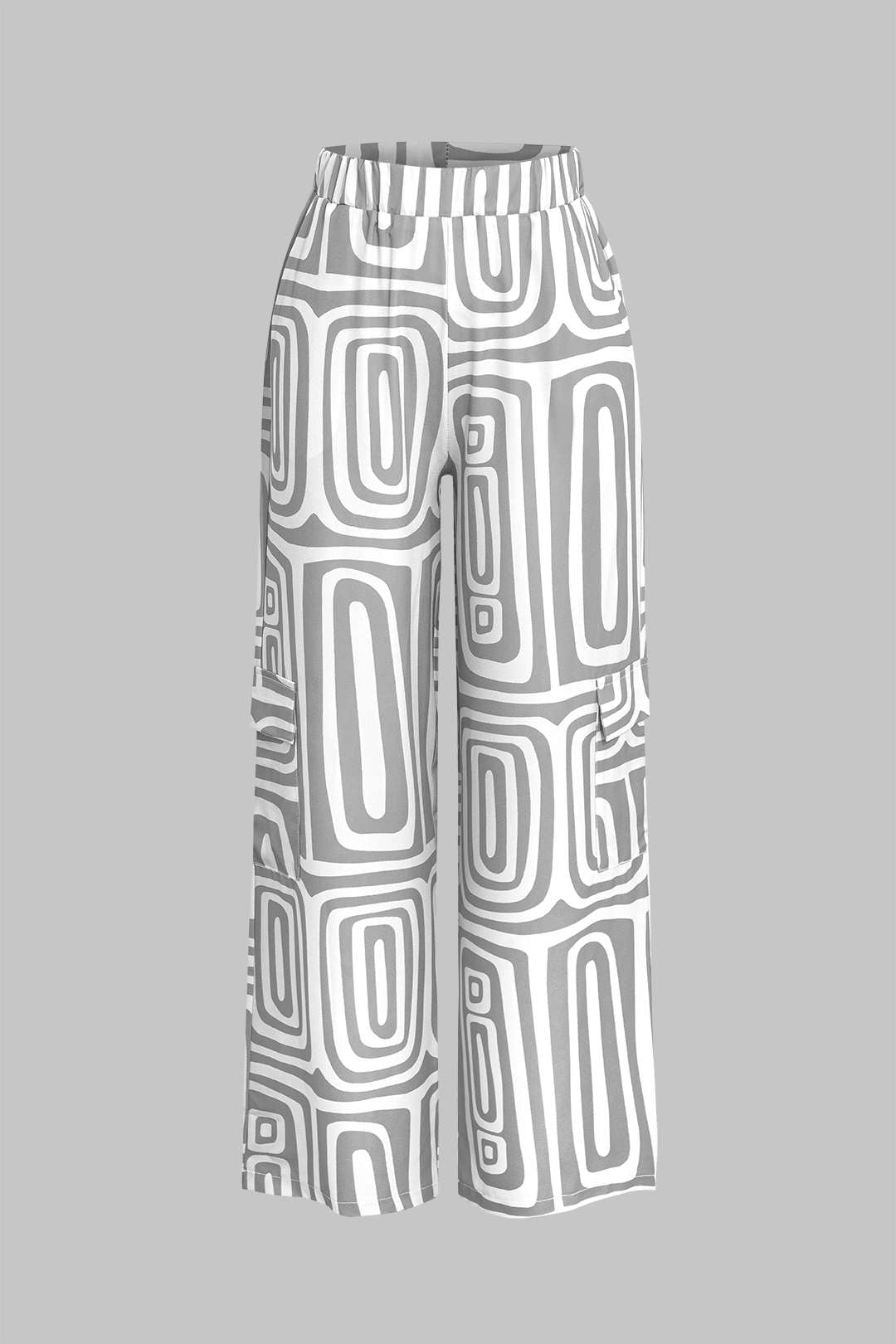 Conjunto Camisa Nudo Cálido Pantalón Estampado Artístico