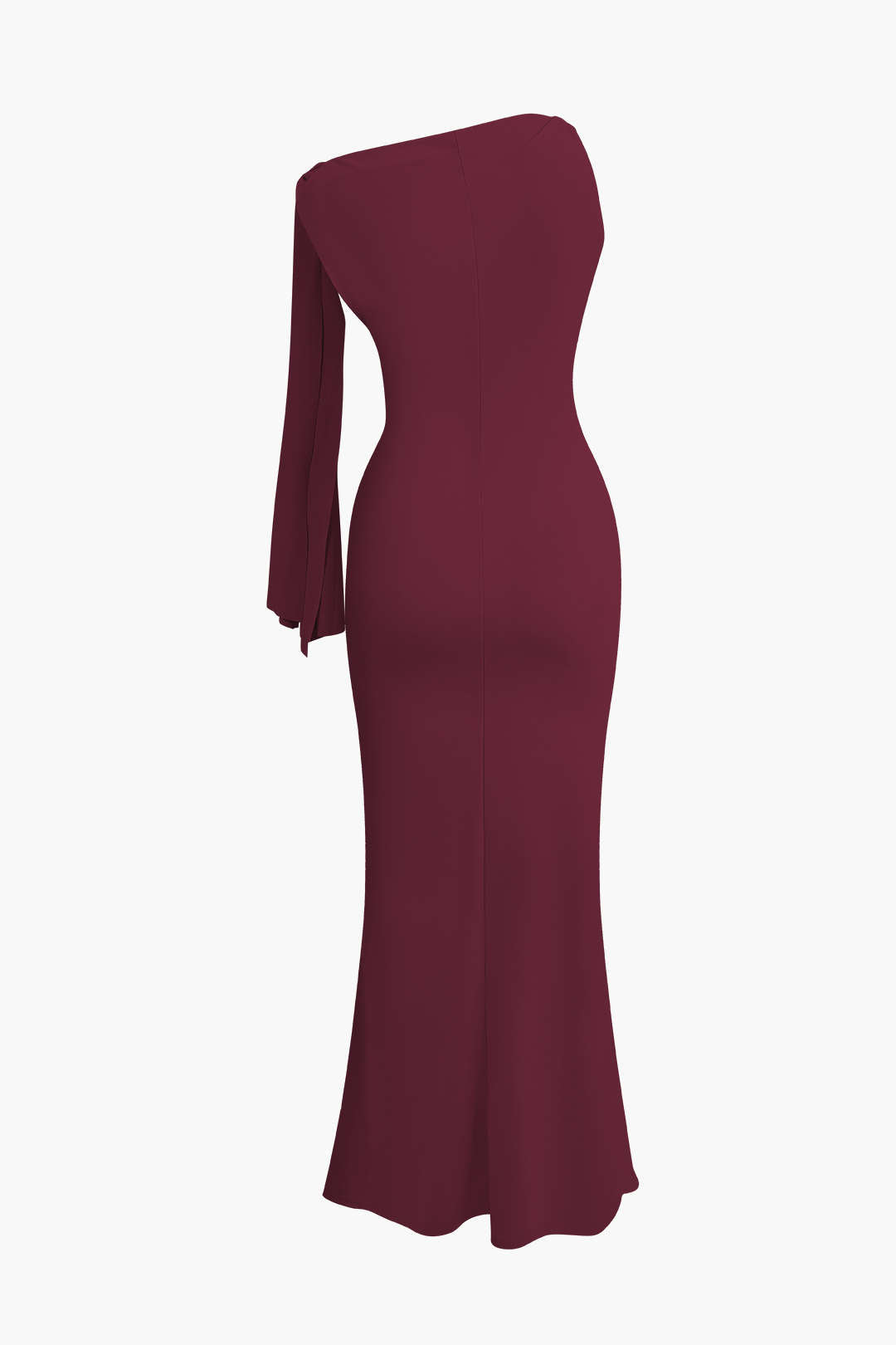 Vestido Maxi Sirena Asimétrico Con Nudo Elegante Lujo