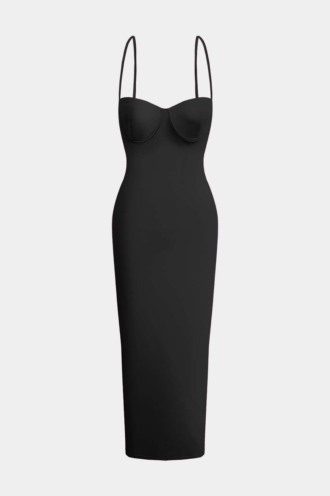Vestido Maxi Recto con Escote Barco para Uso Diario