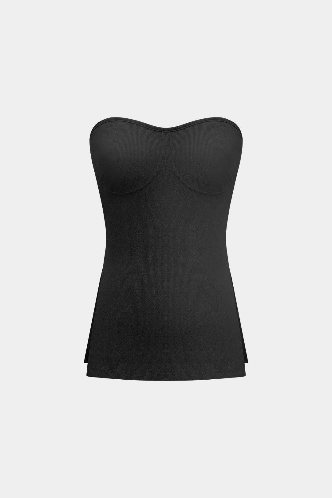 Conjunto Dos Piezas Top Sin Tirantes Y Shorts De Punto
