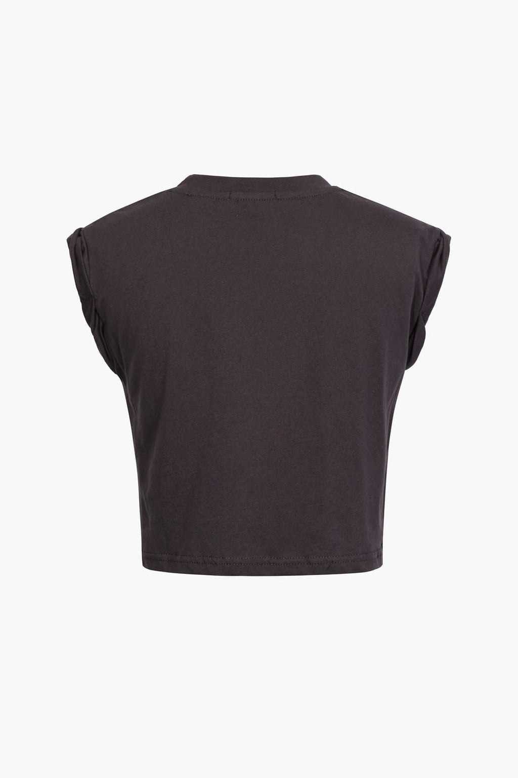 Camiseta Estampada Floral Con Borde Nudo Manga Corta