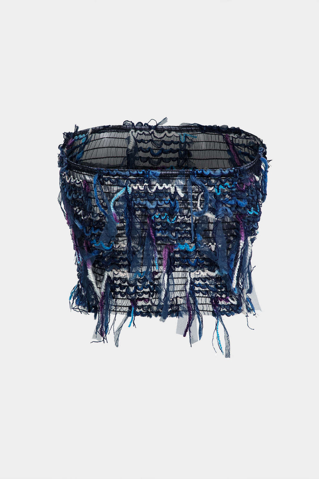 Top de Malla con Flecos Transparente para Festival Urbano