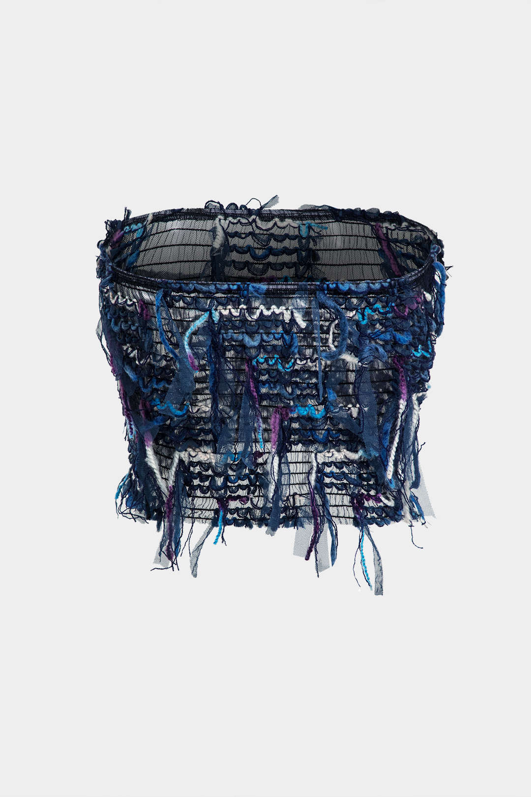 Top de Malla con Flecos Transparente para Festival Urbano
