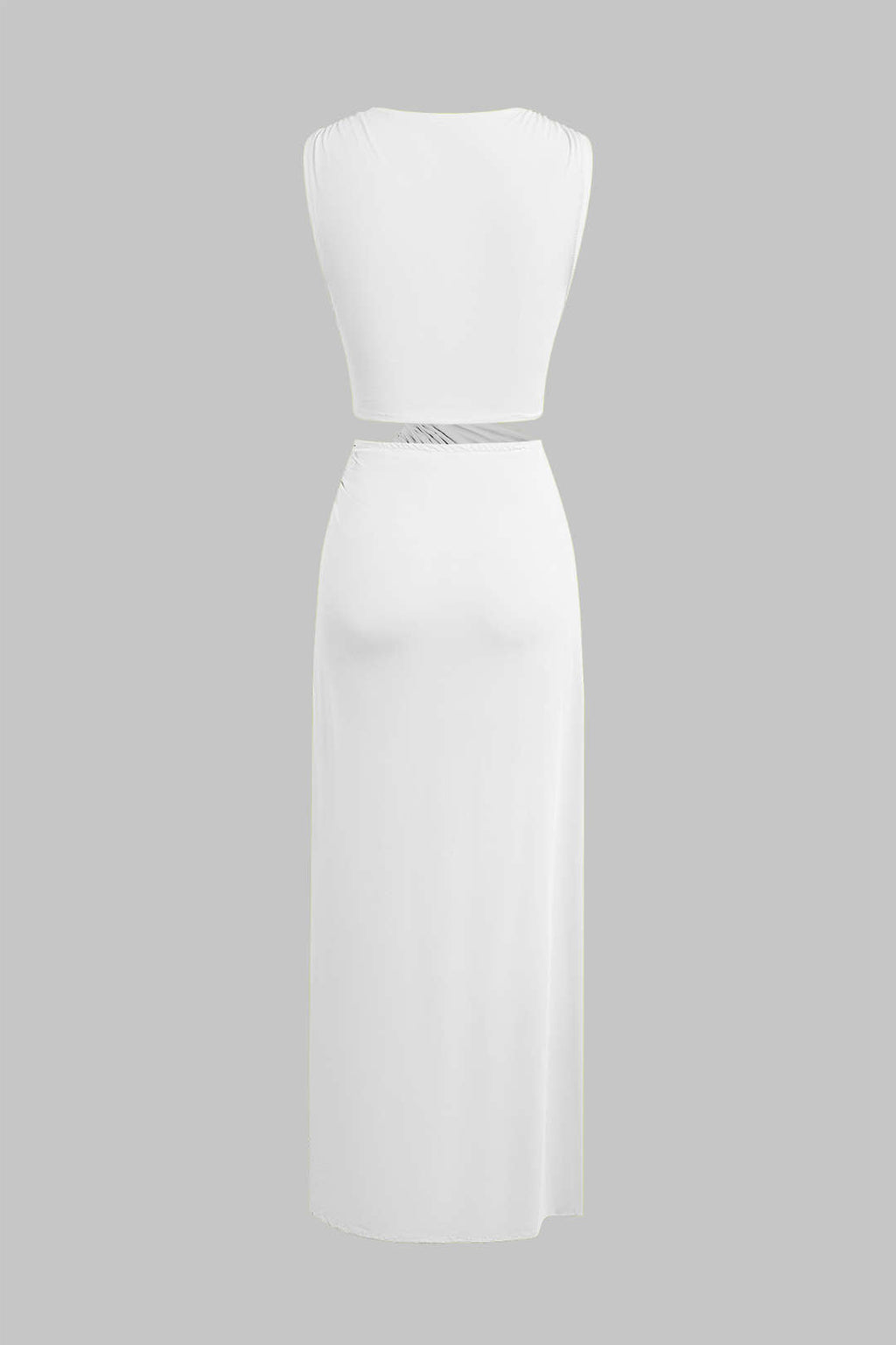 Vestido Midi Elegante Sin Mangas Con Espalda Twist