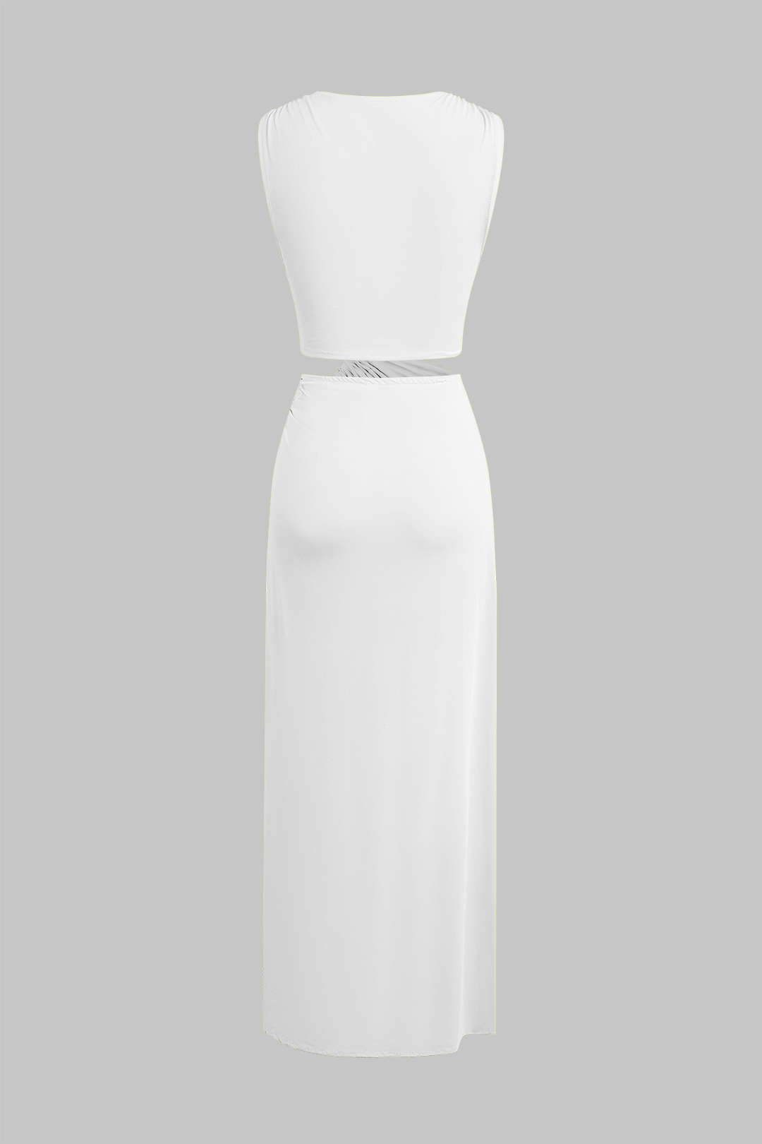 Vestido Midi Elegante Sin Mangas Con Espalda Twist