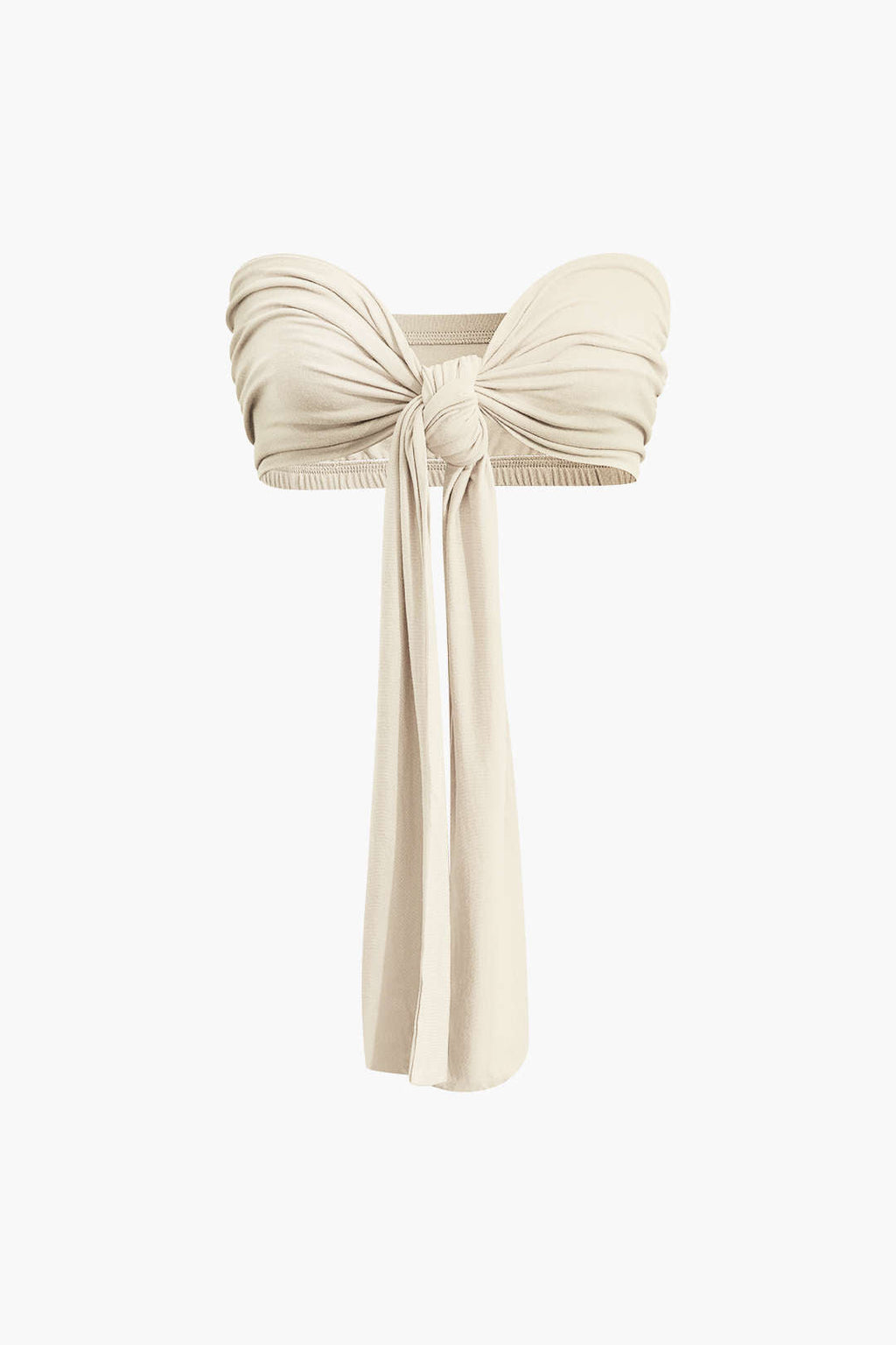 Top Tubo Con Lazo Delantero Y Volantes Y Pantalones Palazzo