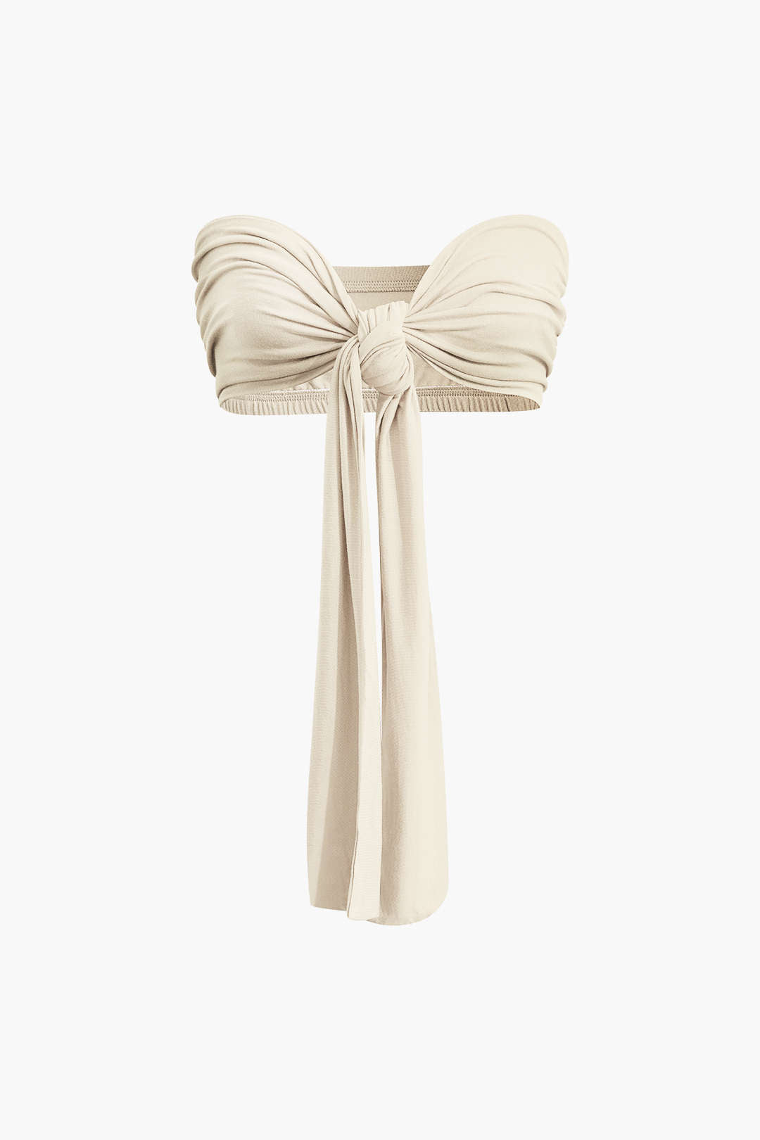 Top Tubo Con Lazo Delantero Y Volantes Y Pantalones Palazzo
