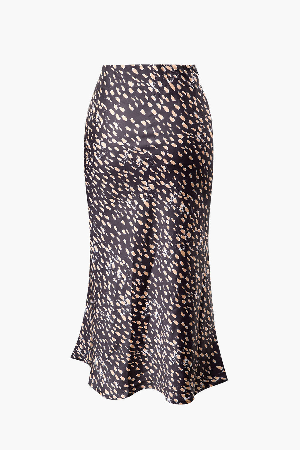 Falda Midi Leopardo Con Cinturón Lazo Y Abertura Frontal