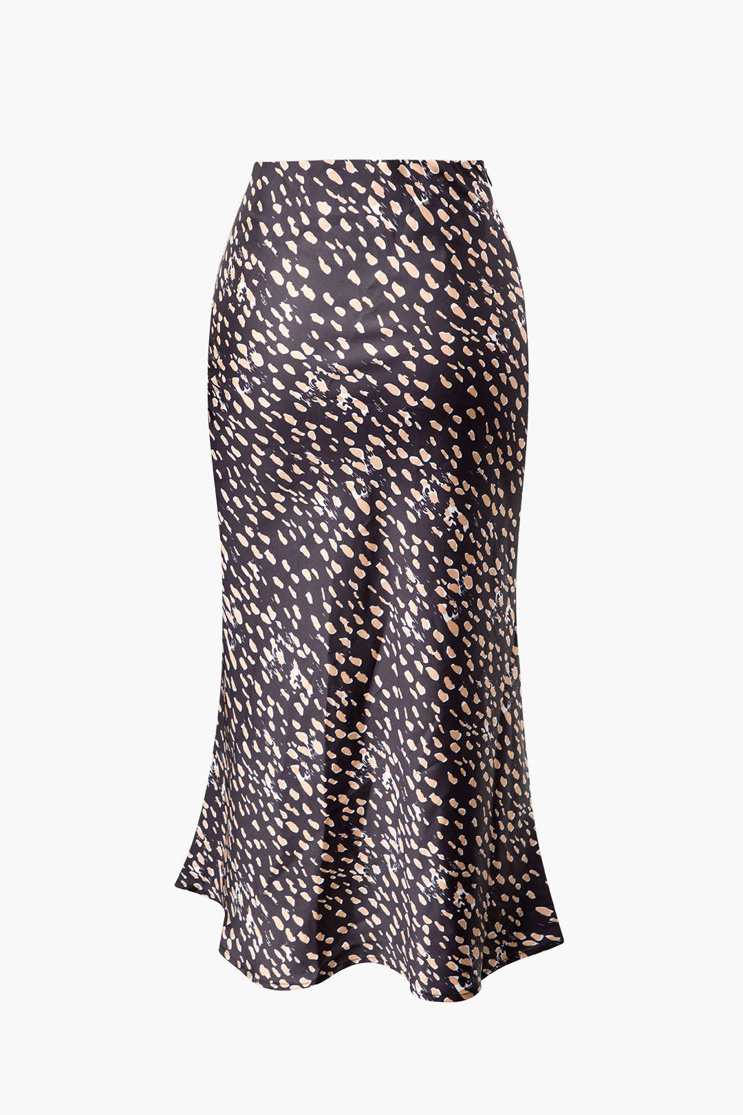 Falda Midi Leopardo Con Cinturón Lazo Y Abertura Frontal