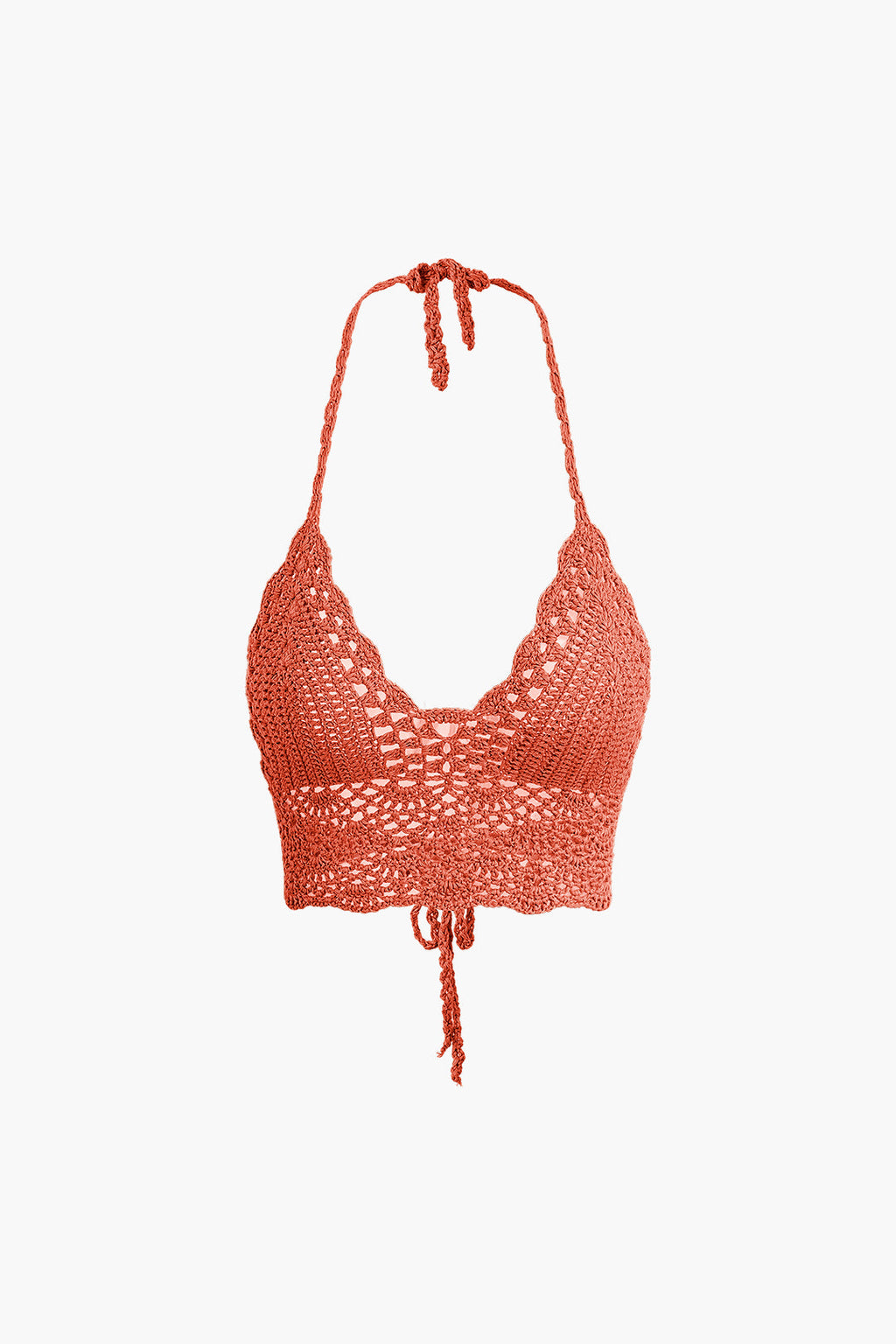 Conjunto Dos Piezas Ganchillo Halter Top Y Falda Mini