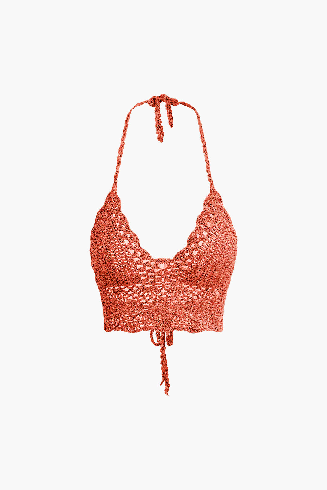 Conjunto Dos Piezas Ganchillo Halter Top Y Falda Mini