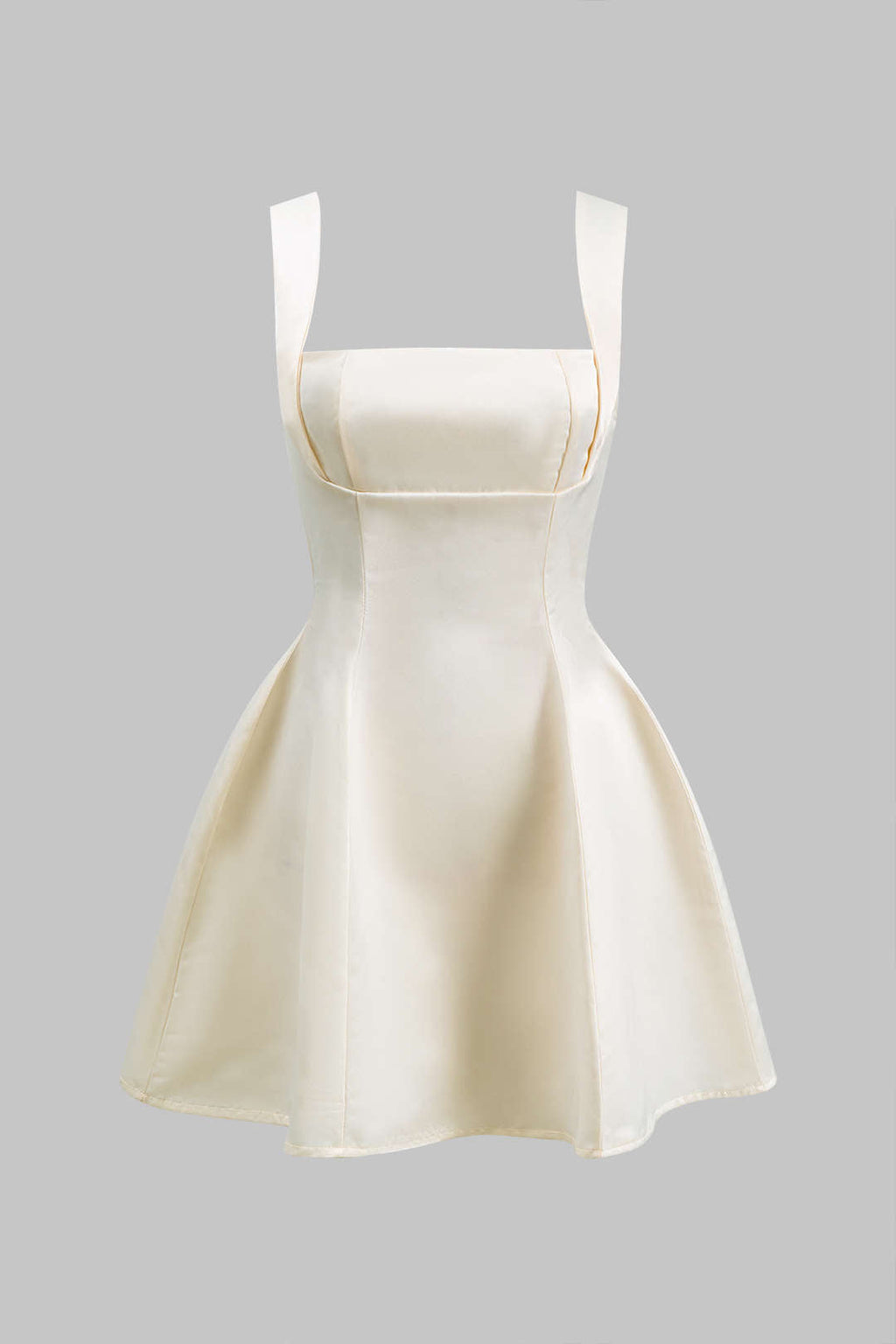 Vestido Mini Con Escote En V Y Cremallera Trasera Elegante